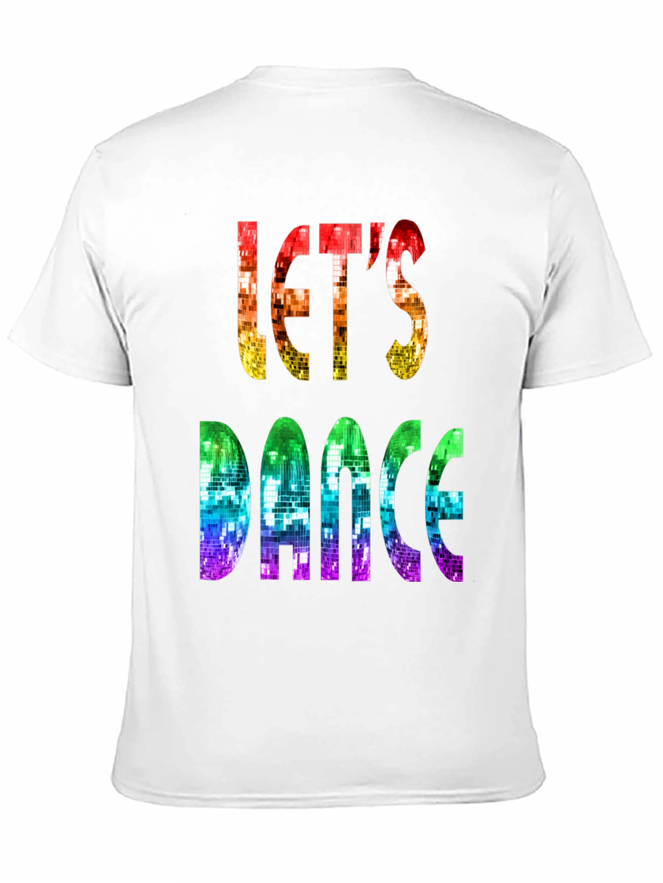 Lets Dance Disco Party T-Shirt - Retro Rainbow Design