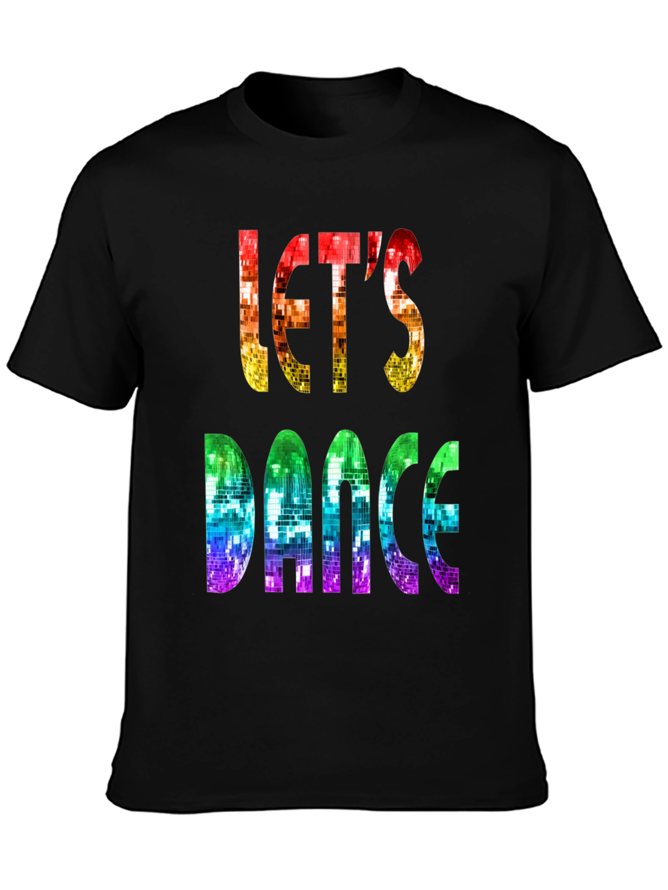 Lets Dance Disco Party T-Shirt - Retro Rainbow Design