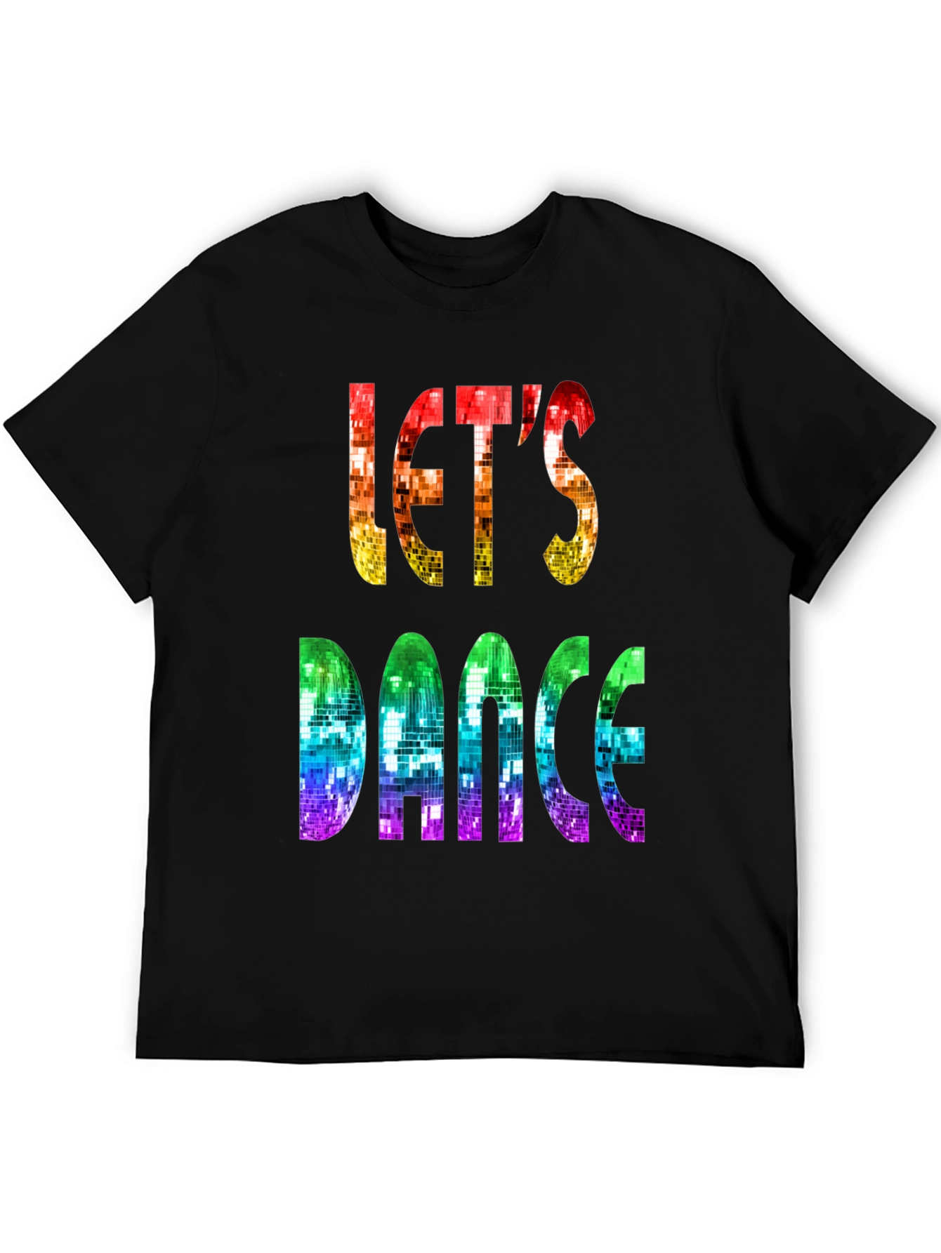 Lets Dance Disco Party T-Shirt - Retro Rainbow Design