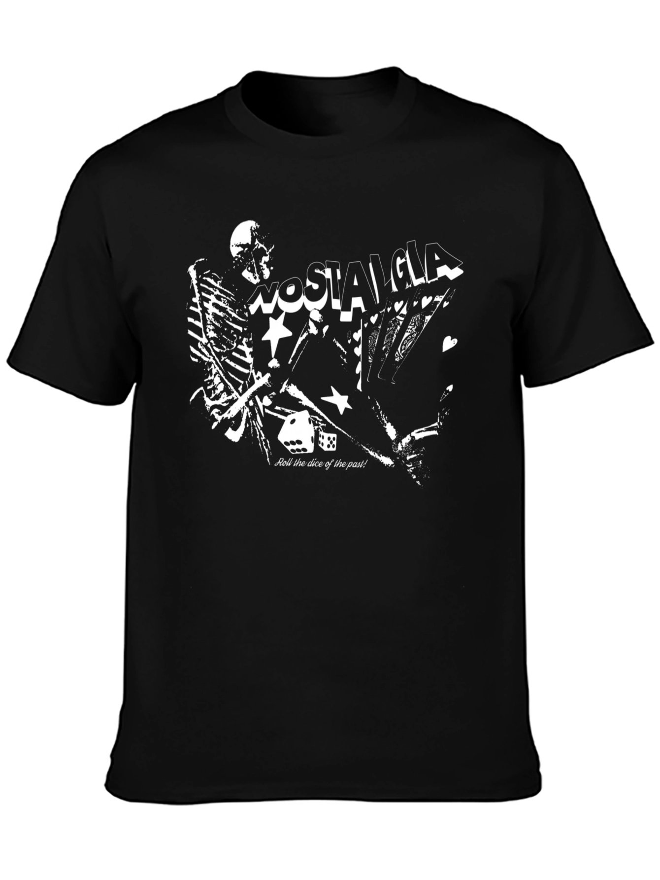 Nostalgia Skeleton Graphic Tee - Roll the Dice