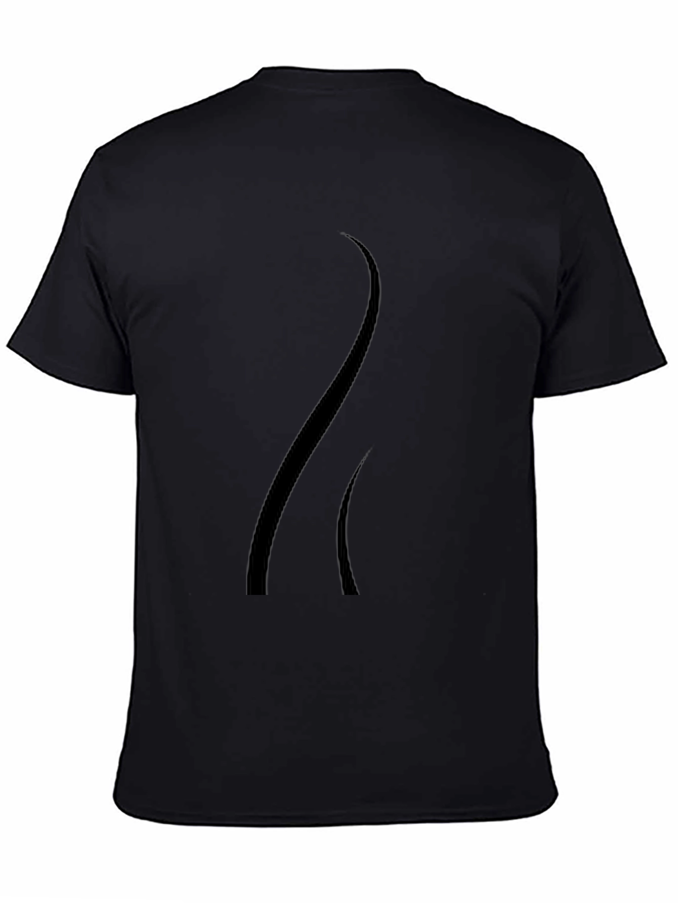 Modern Curved Design Black T-Shirt