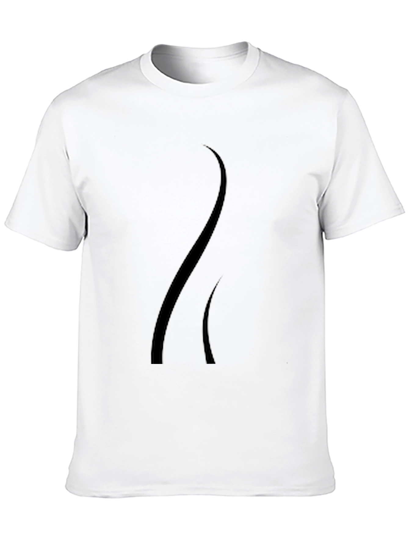 Modern Curved Design Black T-Shirt