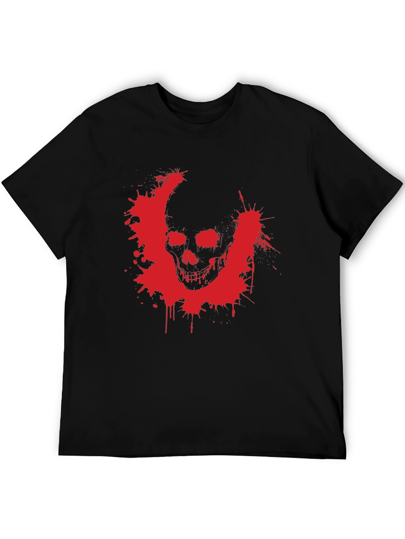Edgy Skull Graphic Tee - Black Cotton