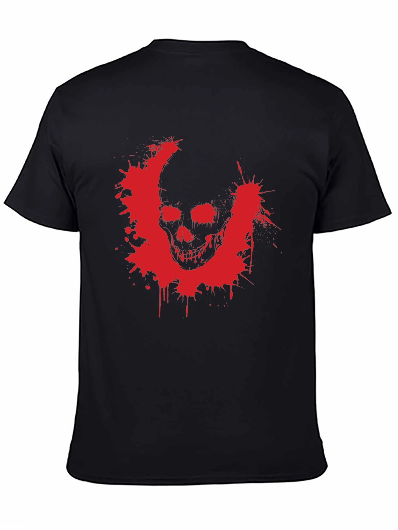 Edgy Skull Graphic Tee - Black Cotton