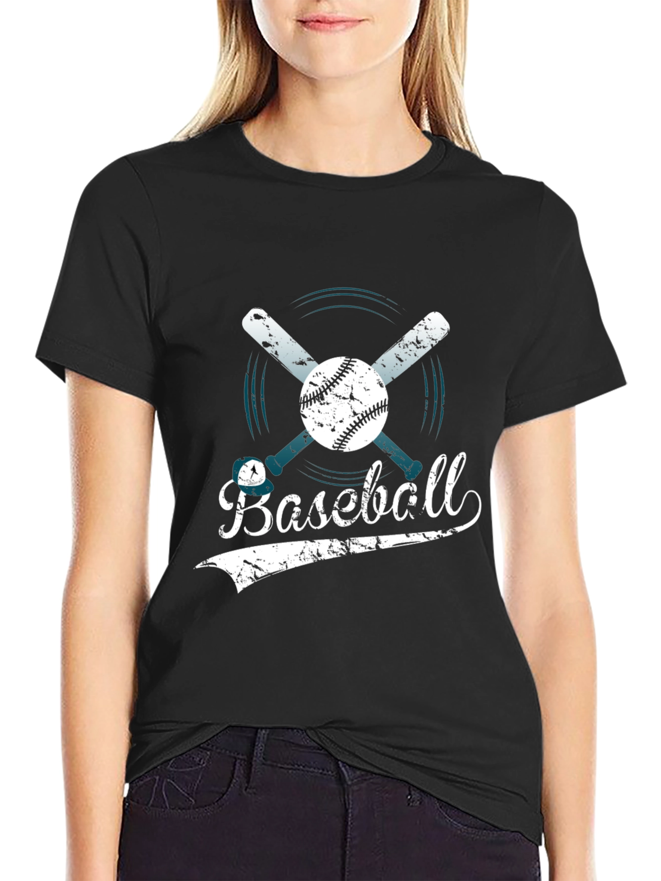 Baseball Graphic Tee - Distressed Design