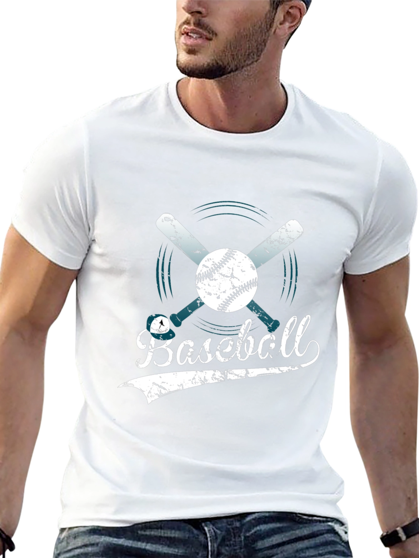 Baseball Graphic Tee - Distressed Design