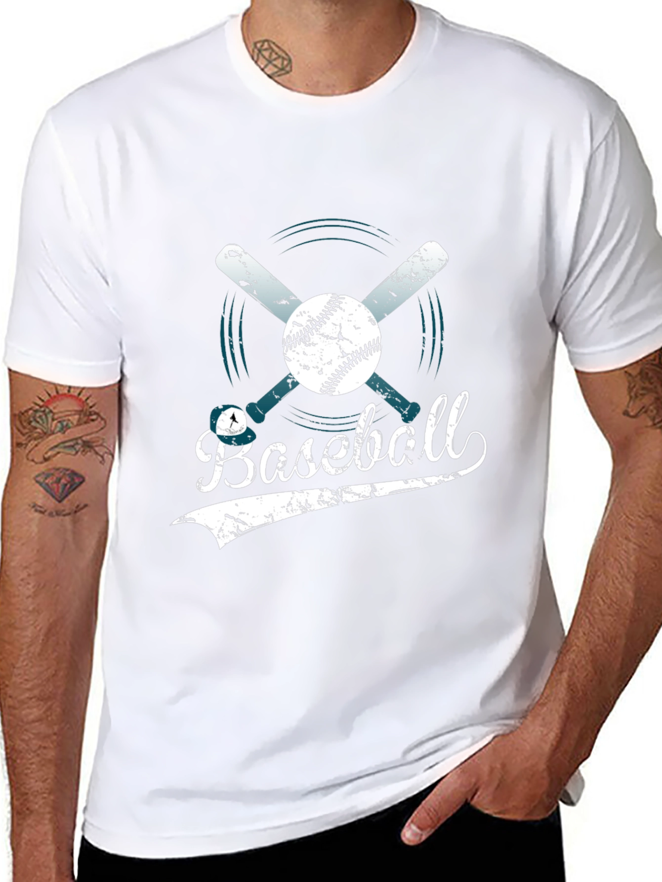 Baseball Graphic Tee - Distressed Design