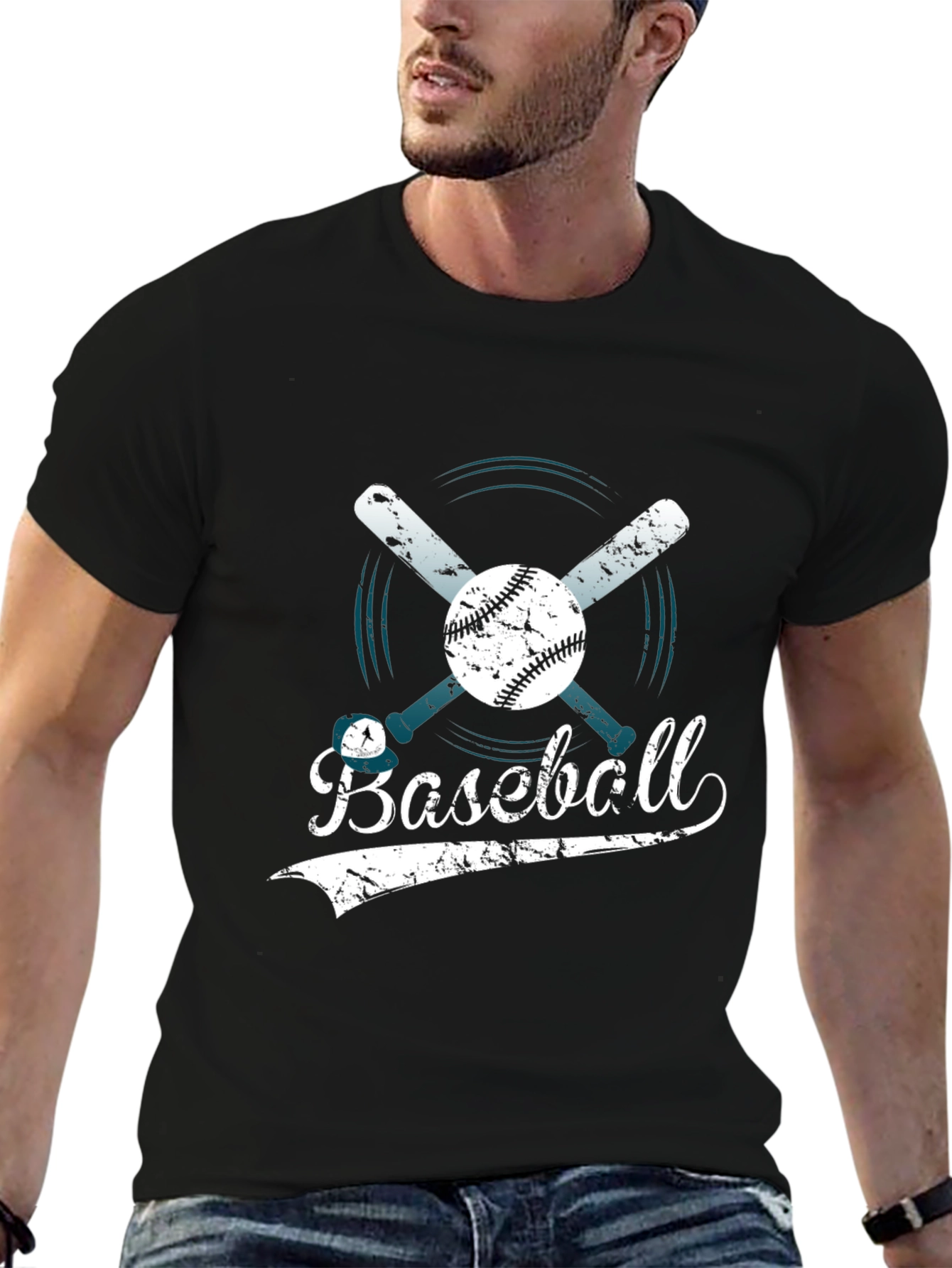 Baseball Graphic Tee - Distressed Design