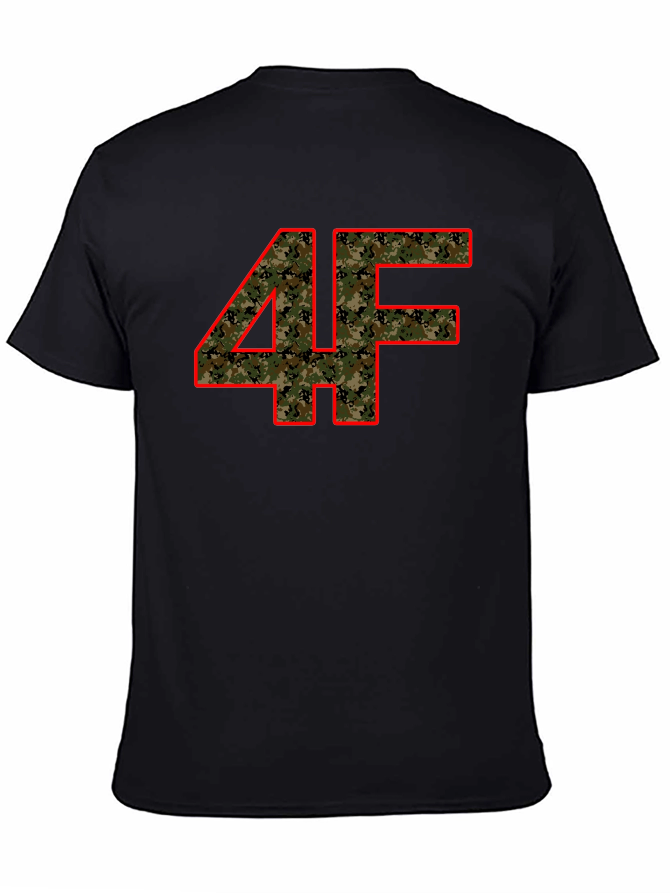 Camo 4F Graphic Print Black T-Shirt