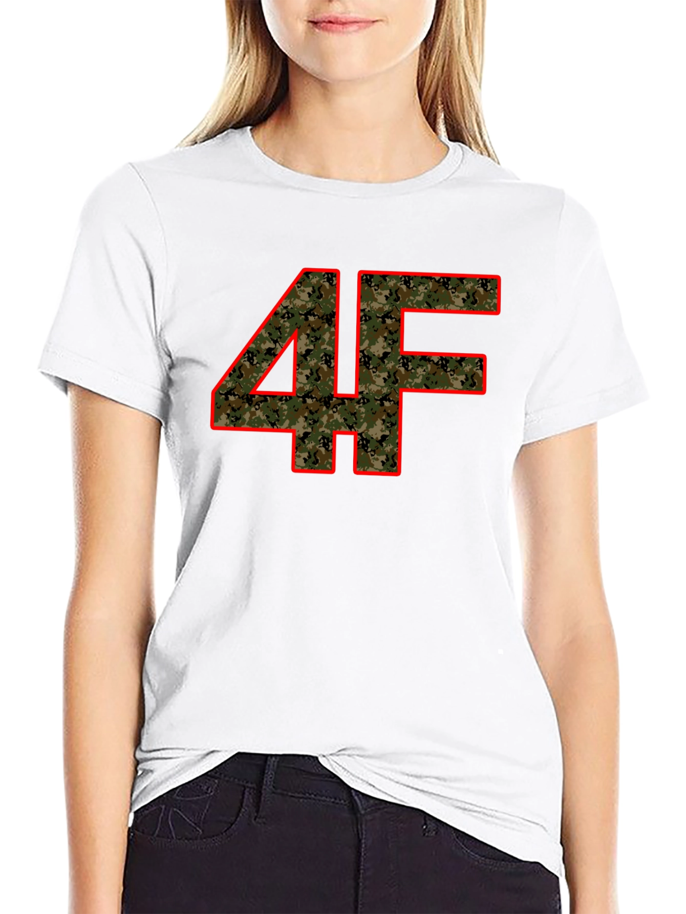 Camo 4F Graphic Print Black T-Shirt