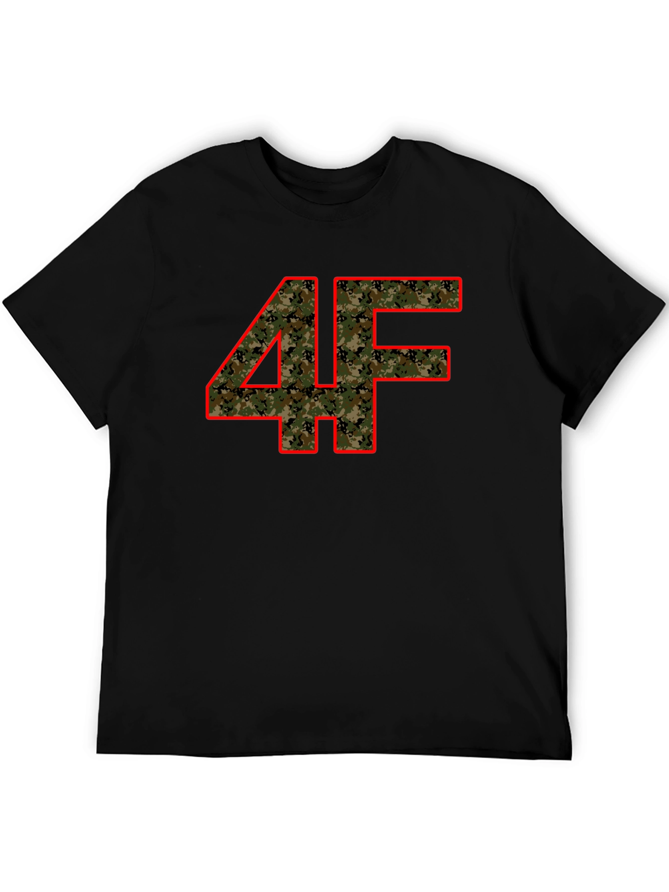 Camo 4F Graphic Print Black T-Shirt