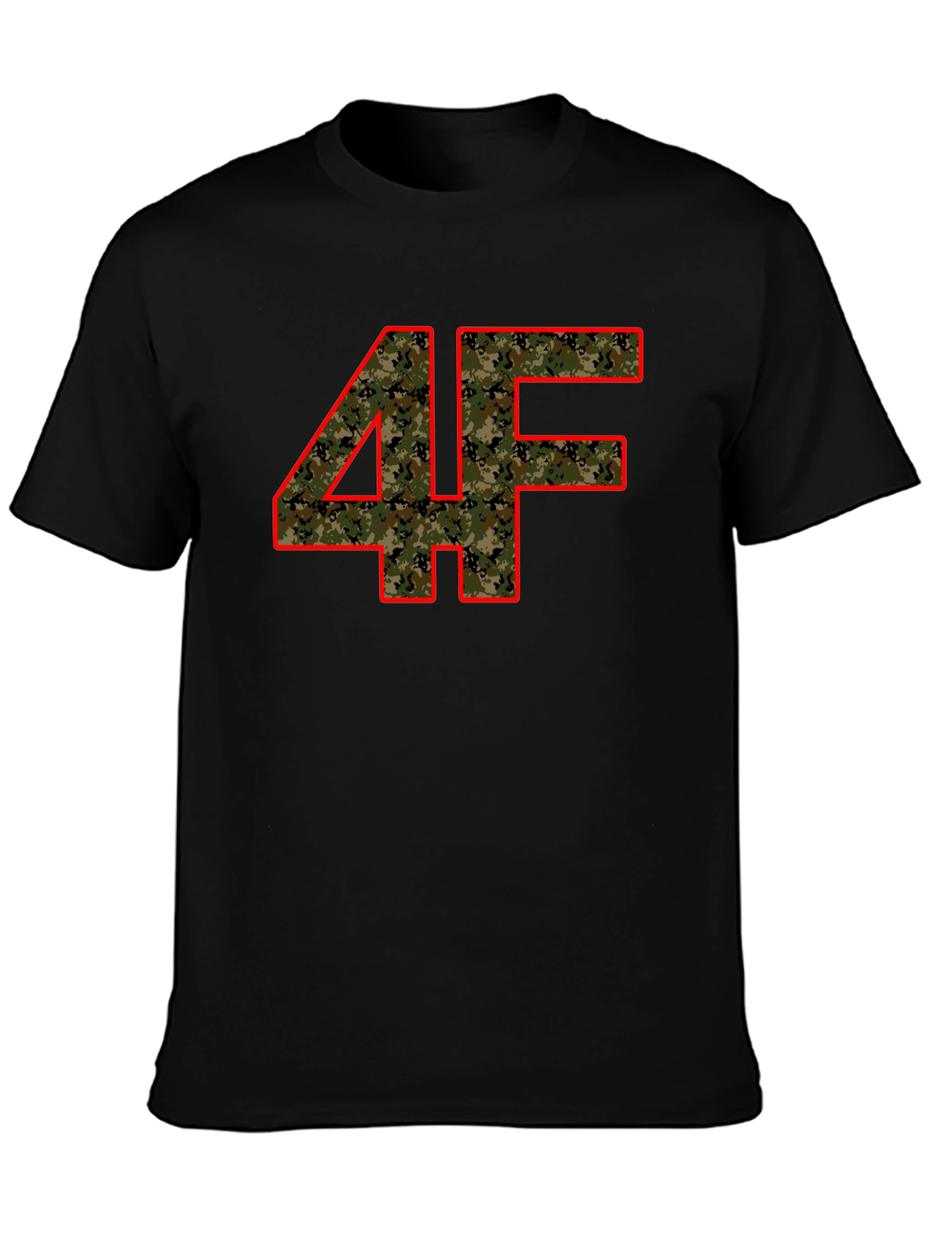 Camo 4F Graphic Print Black T-Shirt