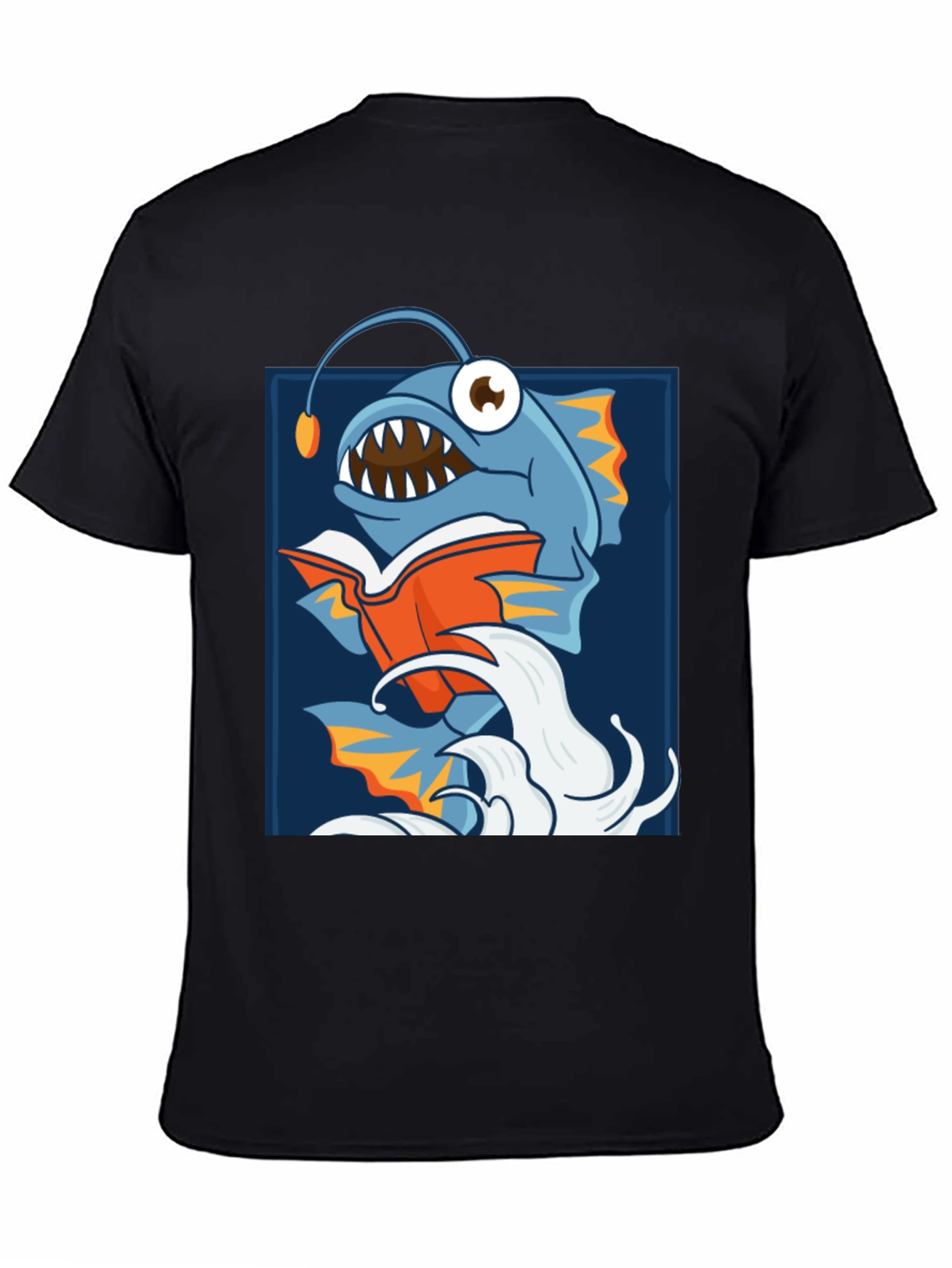Anglerfish Reading Book Graphic T-Shirt