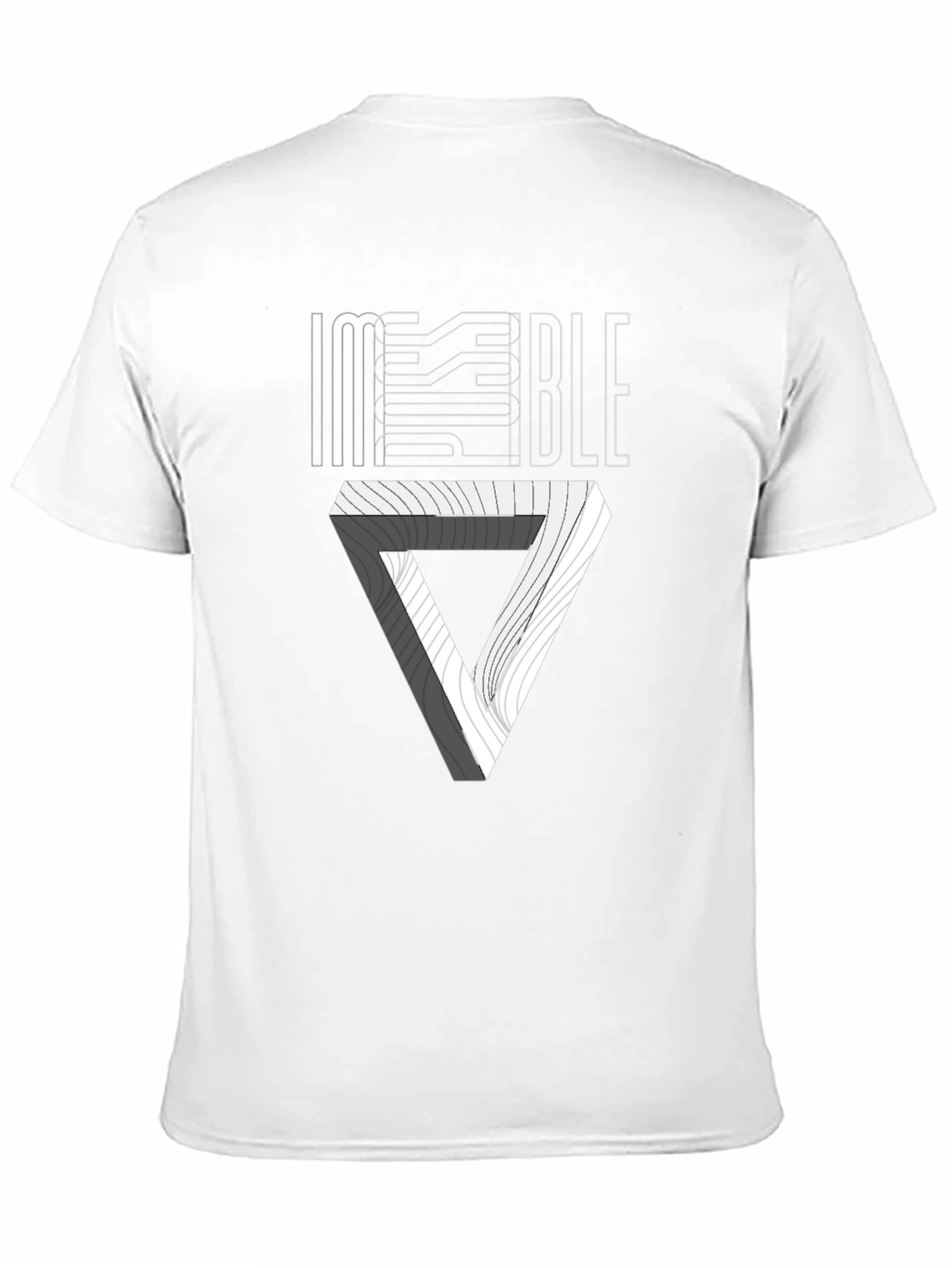 Impossible Triangle Illusion Graphic Tee - Black