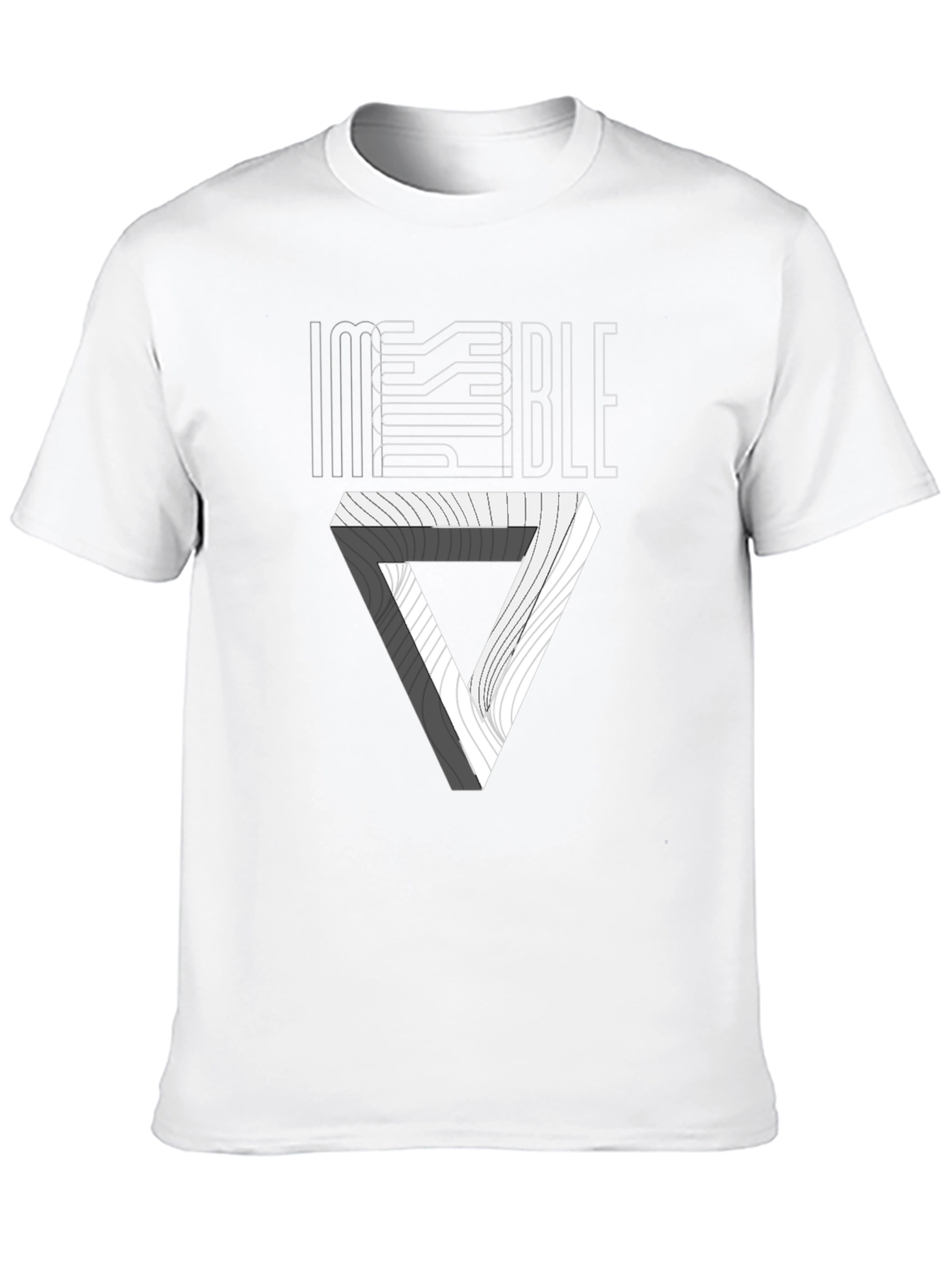 Impossible Triangle Illusion Graphic Tee - Black