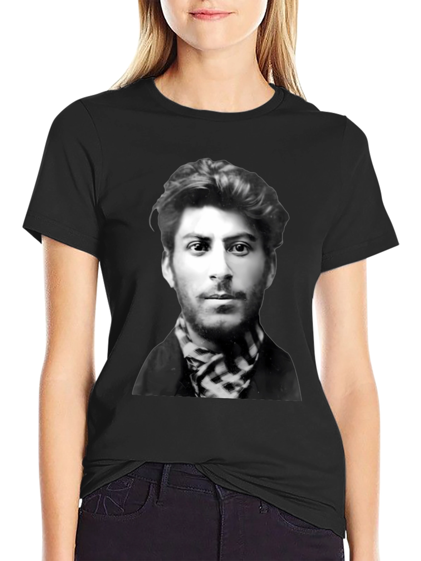 Stalin Portrait Black T-Shirt
