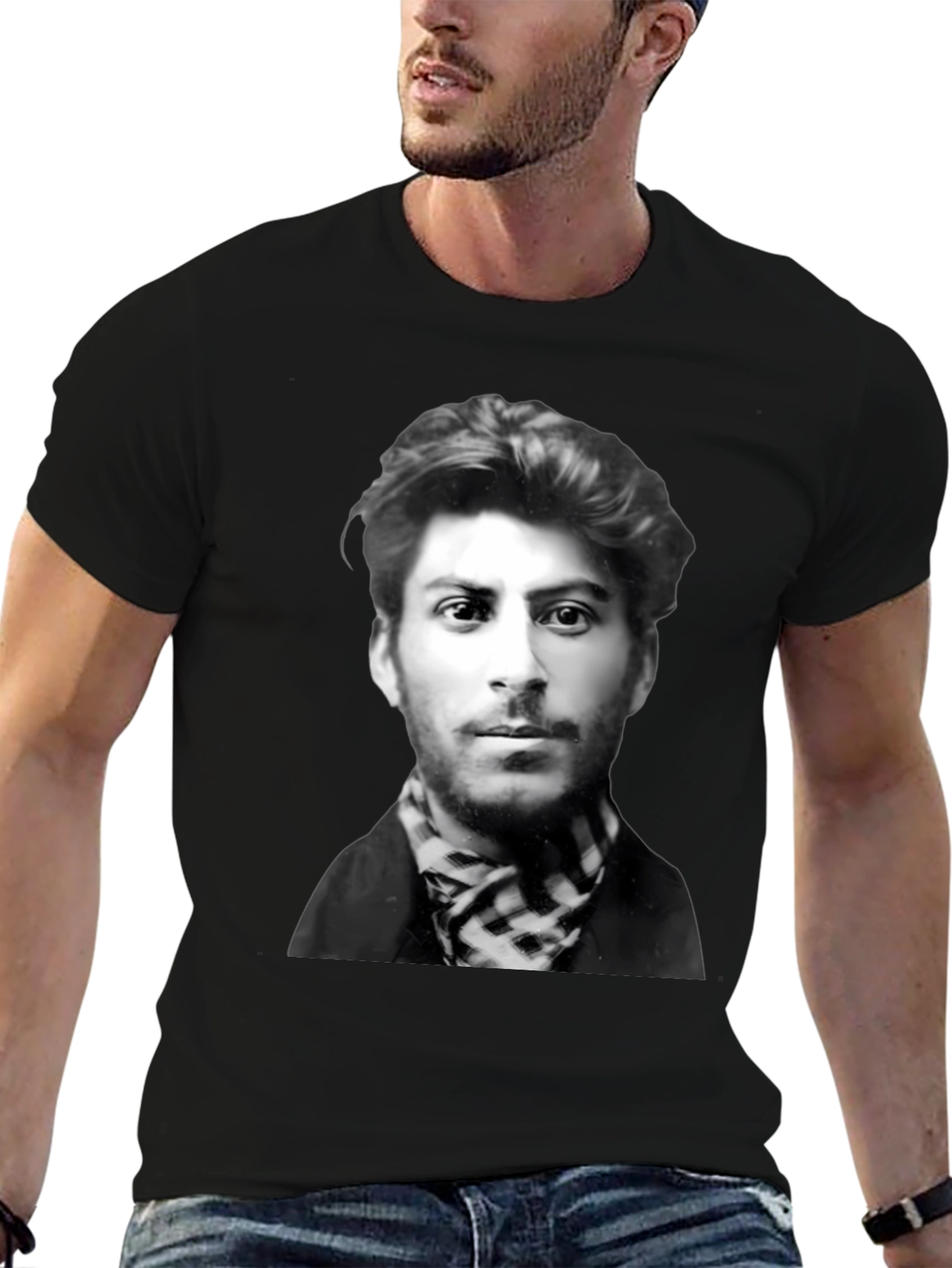 Stalin Portrait Black T-Shirt