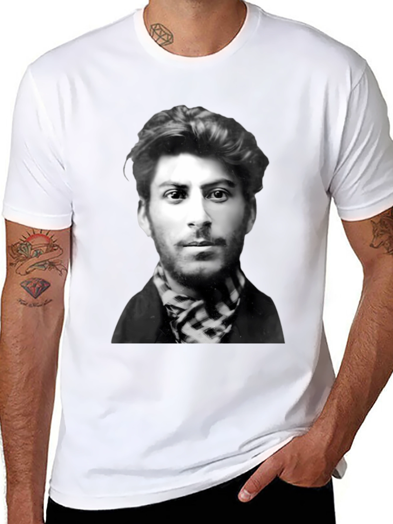 Stalin Portrait Black T-Shirt