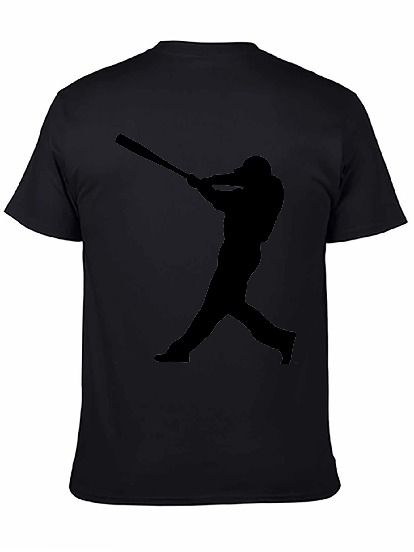 Baseball Player Silhouette T-Shirt - Black