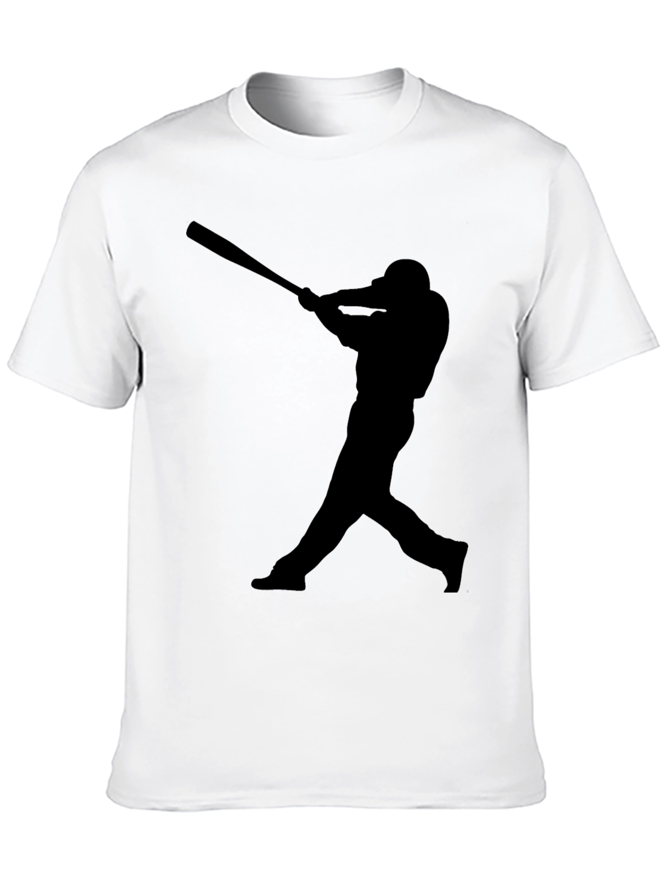 Baseball Player Silhouette T-Shirt - Black