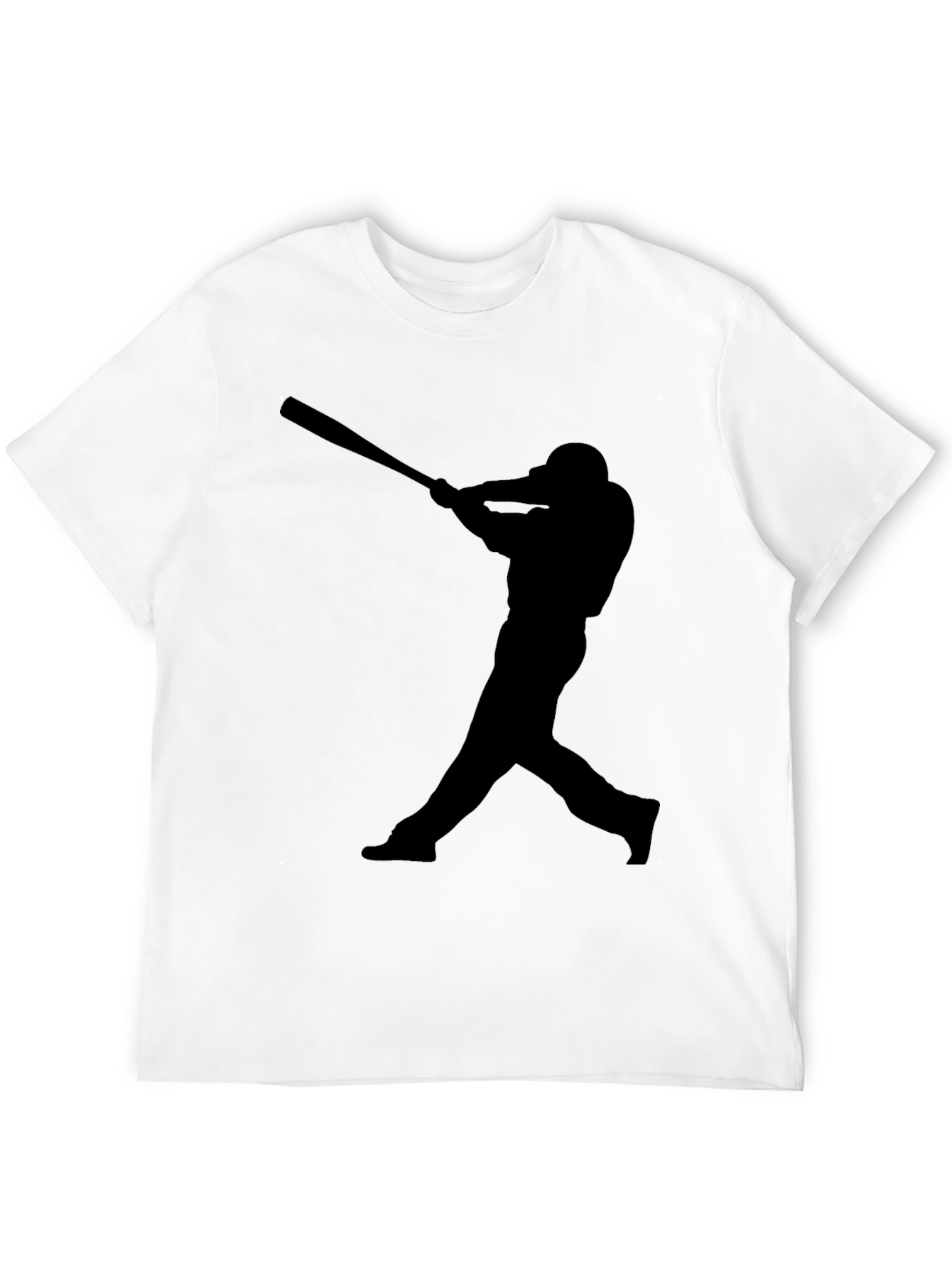 Baseball Player Silhouette T-Shirt - Black