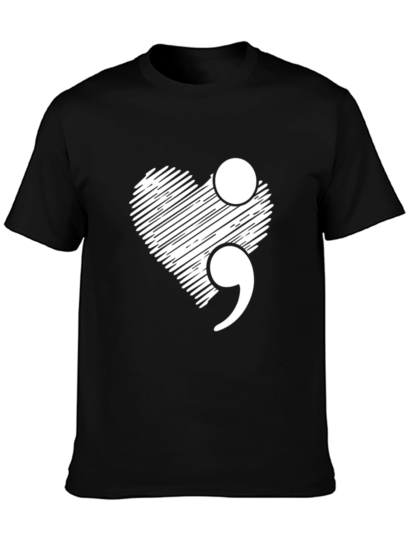 Semicolon Heart Graphic Tee - Mental Health Awareness