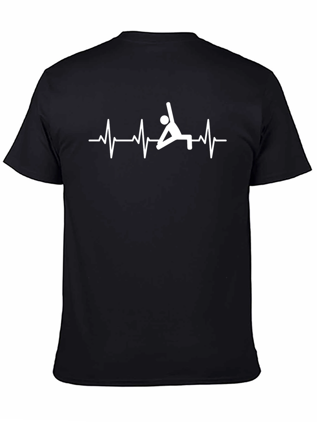 Yoga Heartbeat Graphic Tee - Black Cotton T-Shirt