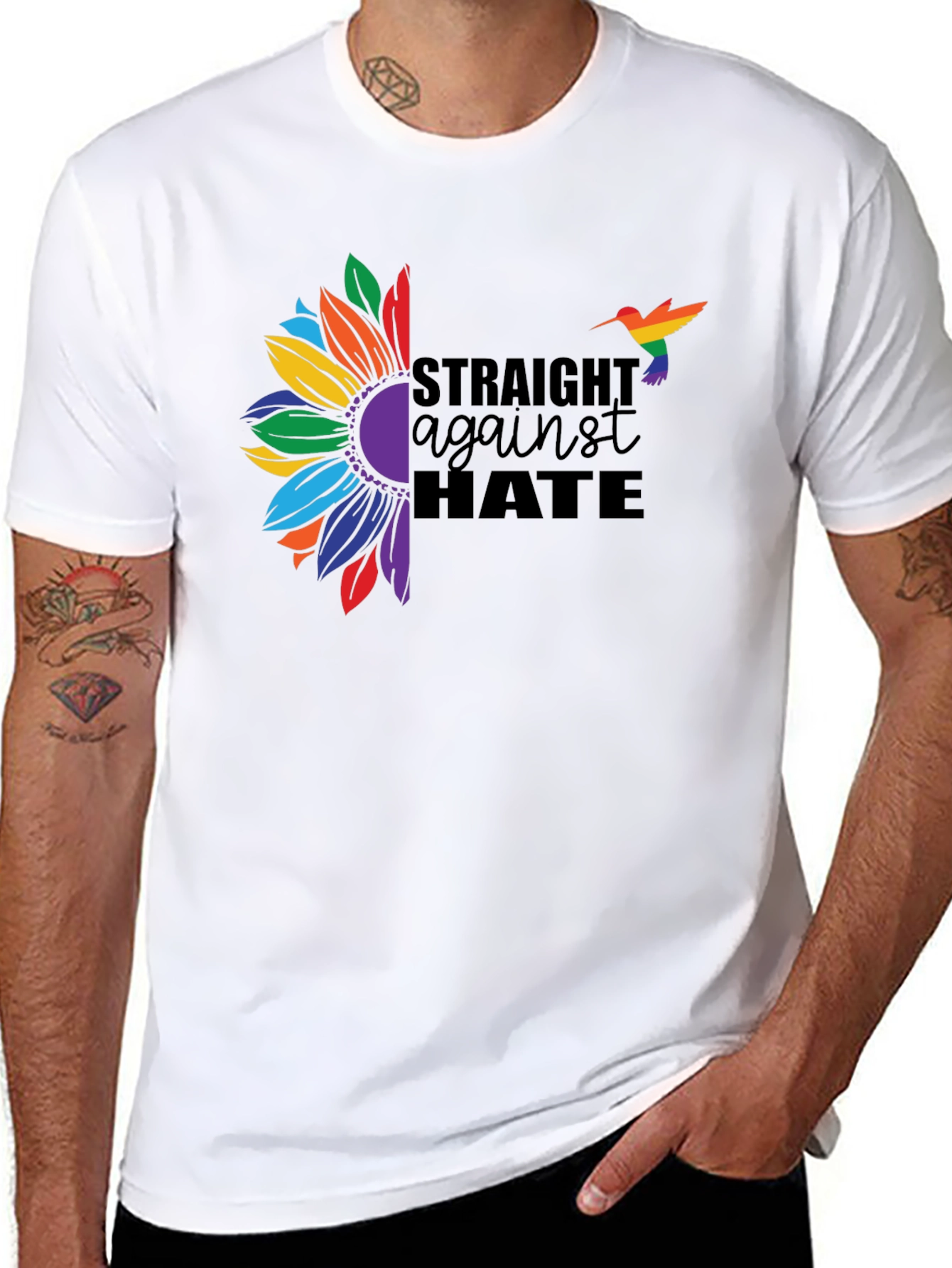 Straight Against Hate Sunflower Pride T-Shirt