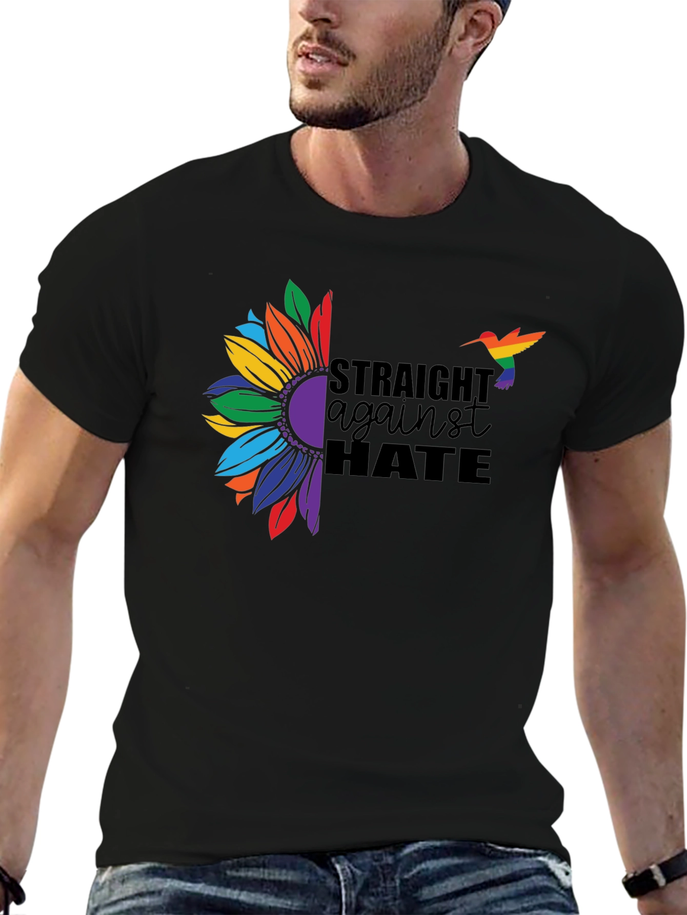 Straight Against Hate Sunflower Pride T-Shirt