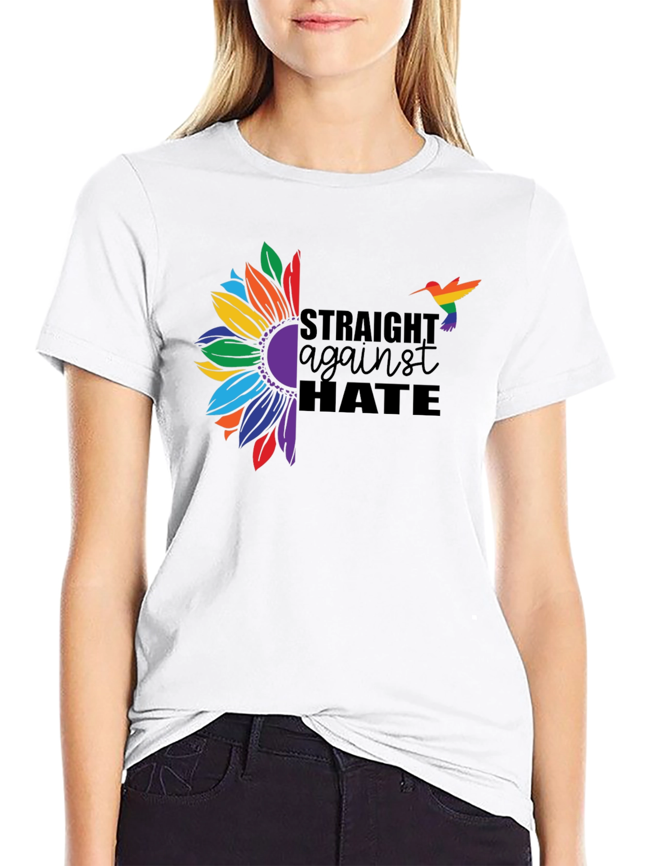 Straight Against Hate Sunflower Pride T-Shirt