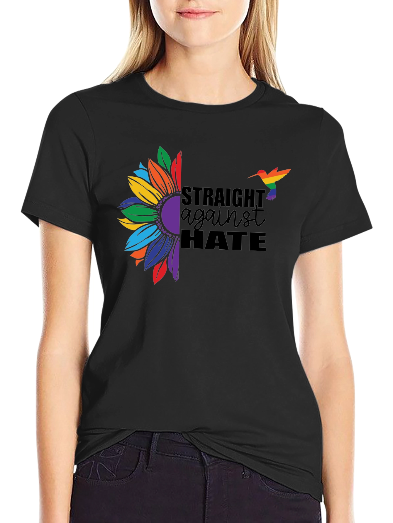 Straight Against Hate Sunflower Pride T-Shirt