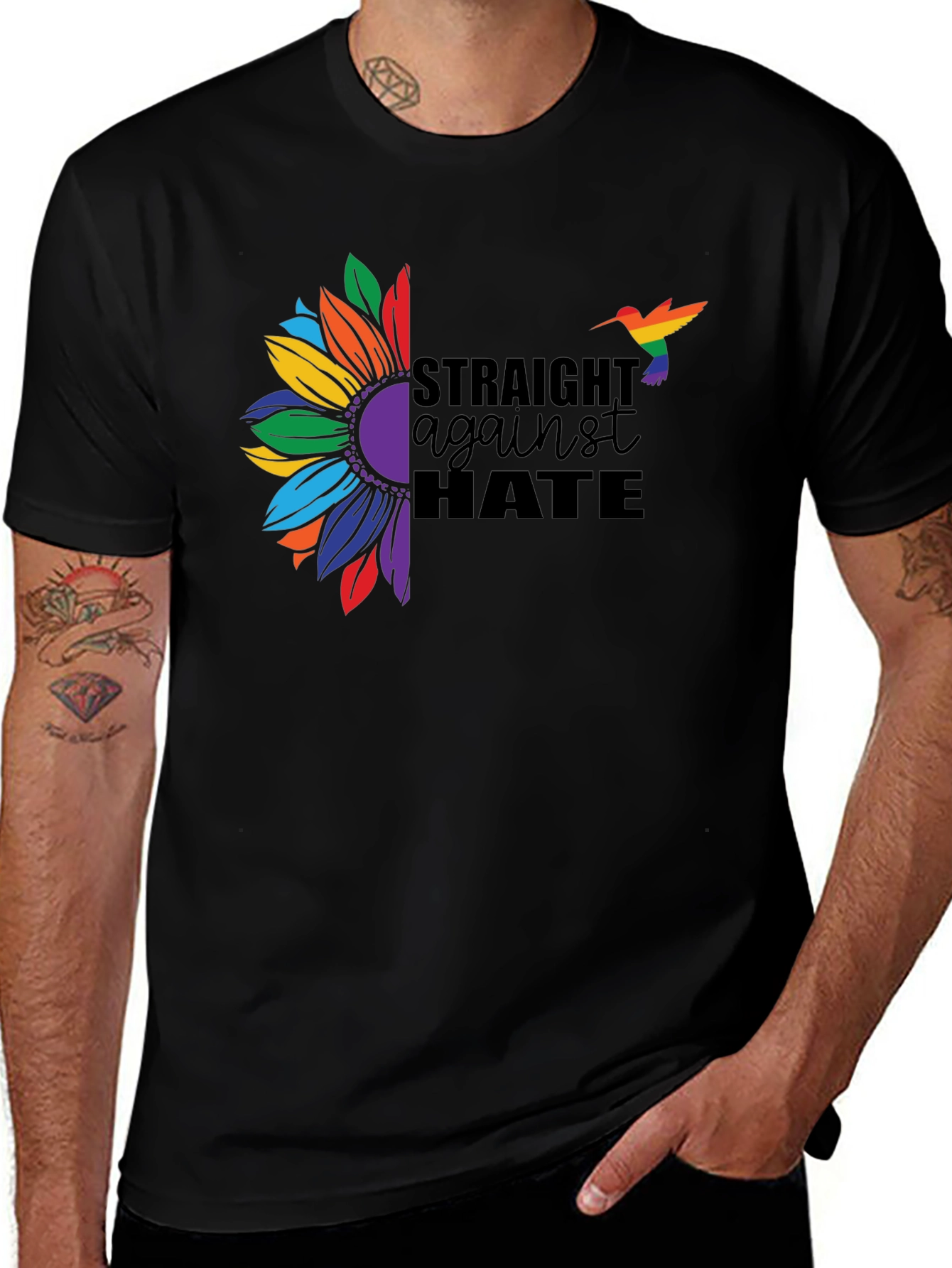 Straight Against Hate Sunflower Pride T-Shirt