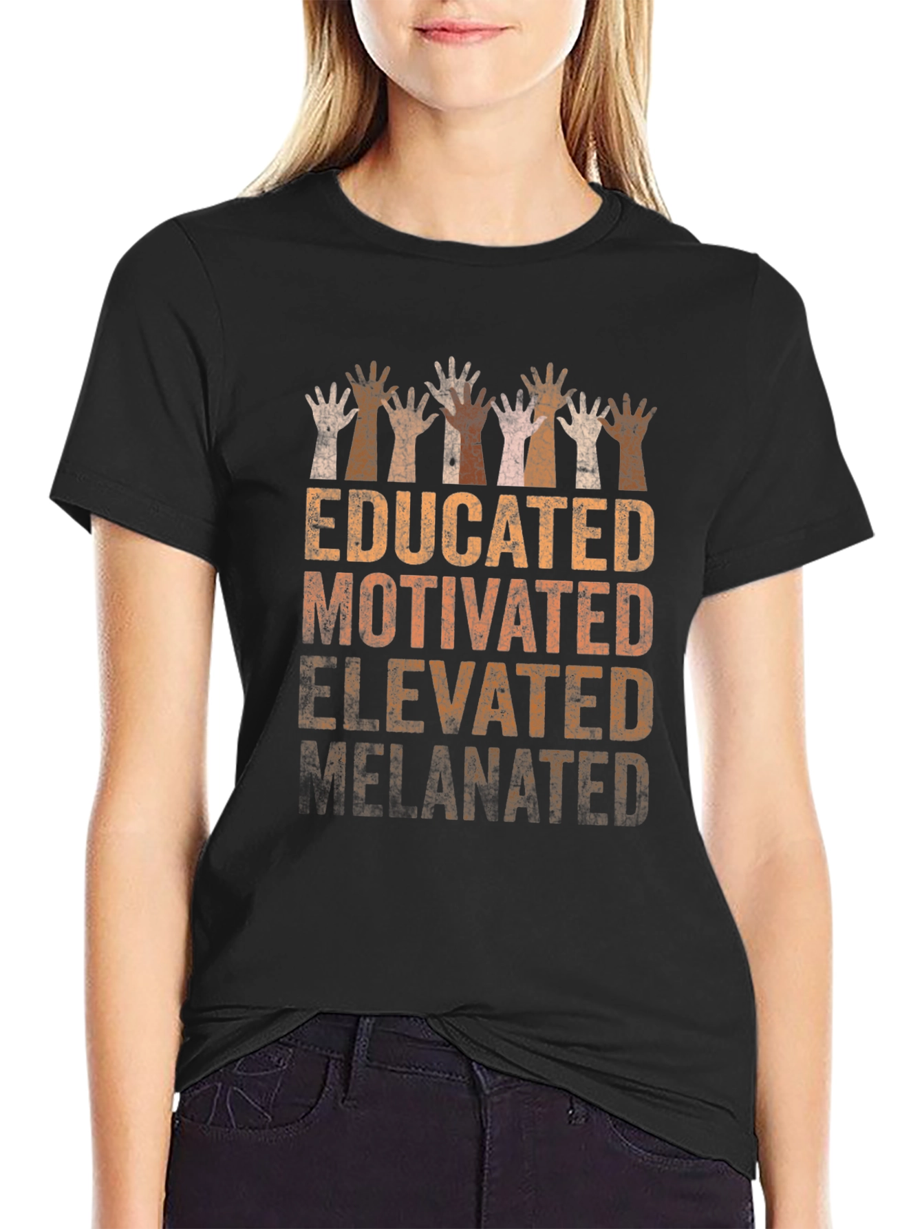 Educated Motivated Elevated Melanin Pride T-Shirt