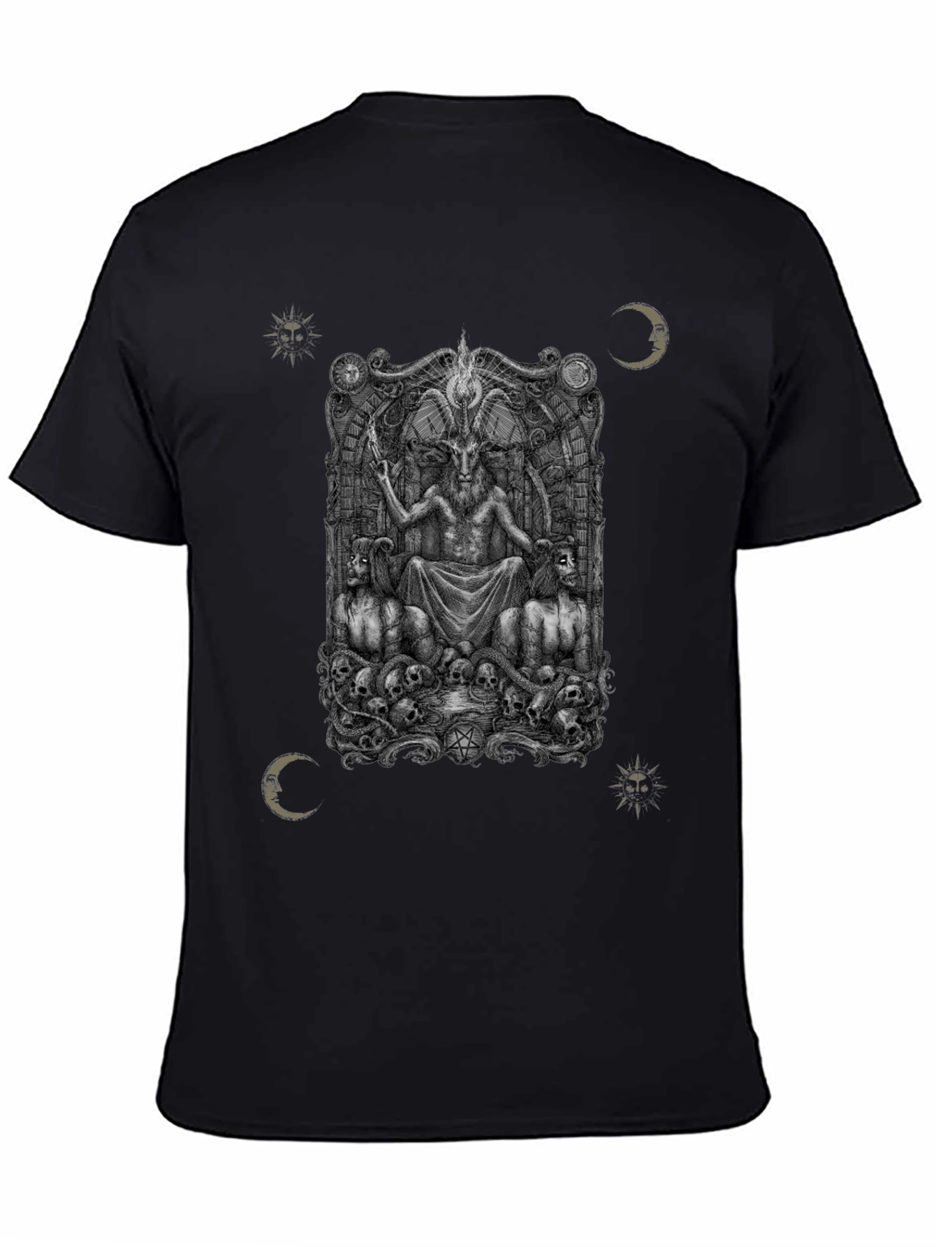 Occult Baphomet Graphic Print T-Shirt