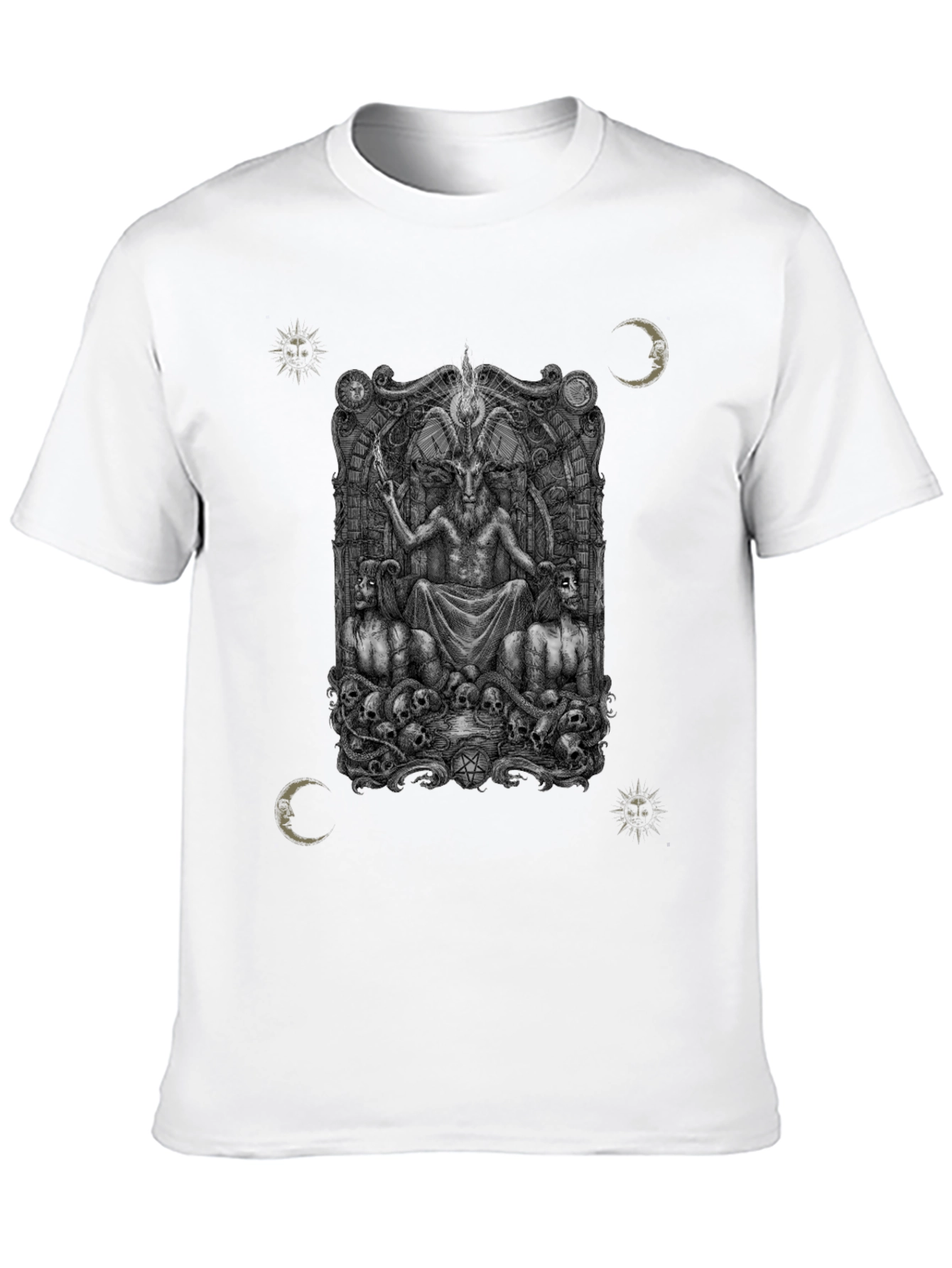Occult Baphomet Graphic Print T-Shirt