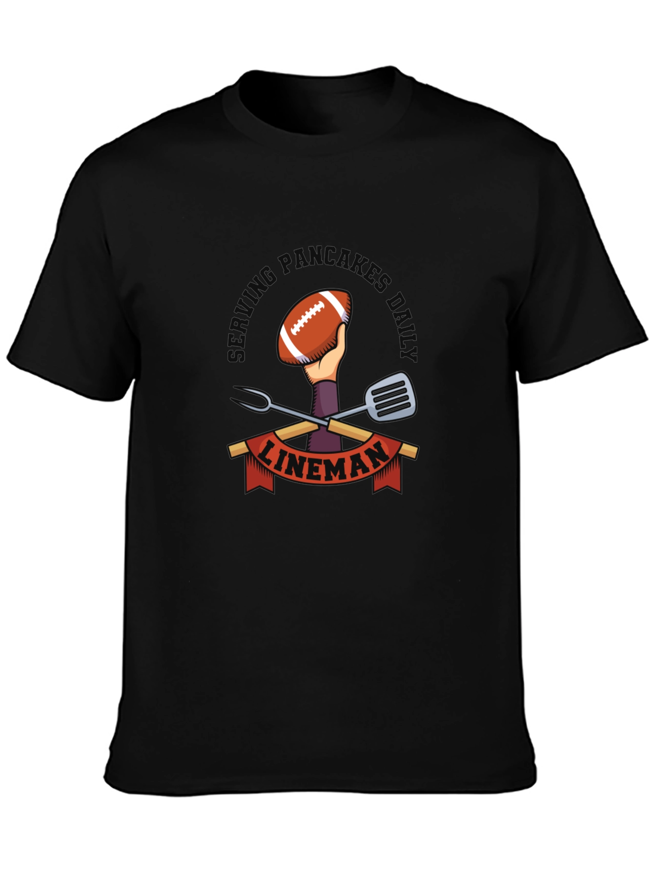 Serving Pancakes Daily - Football Lineman T-Shirt