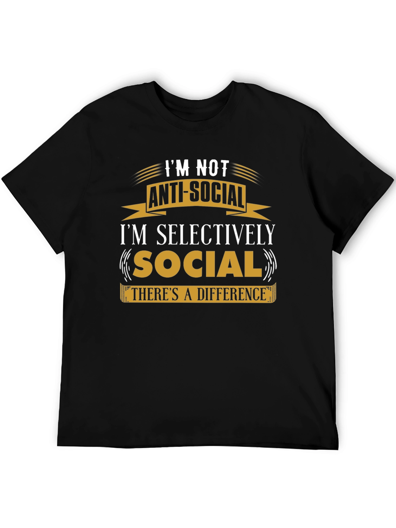 Im Not Anti-Social Mens Black T-Shirt
