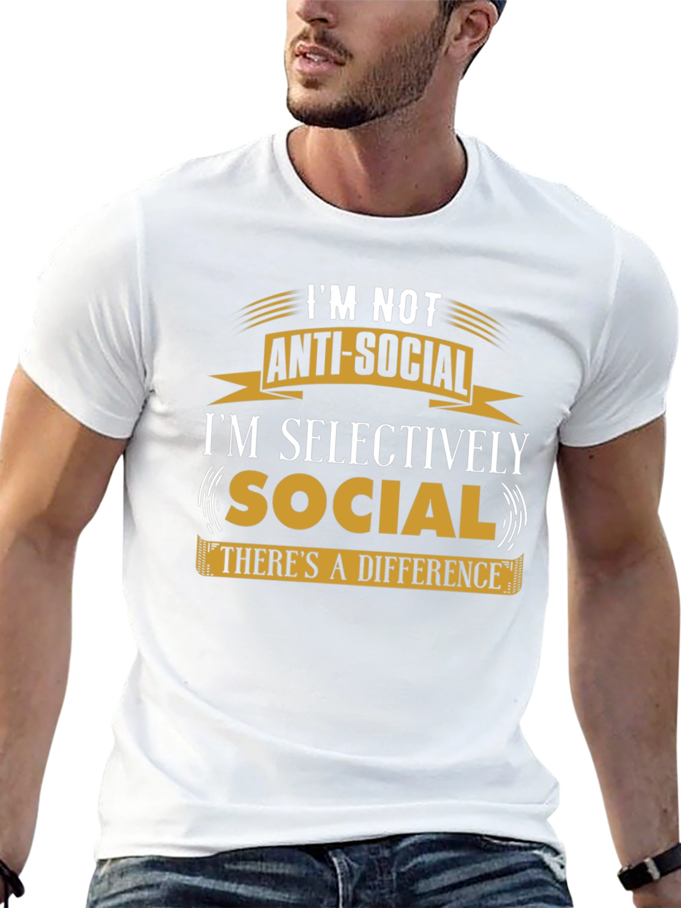 Im Not Anti-Social Mens Black T-Shirt