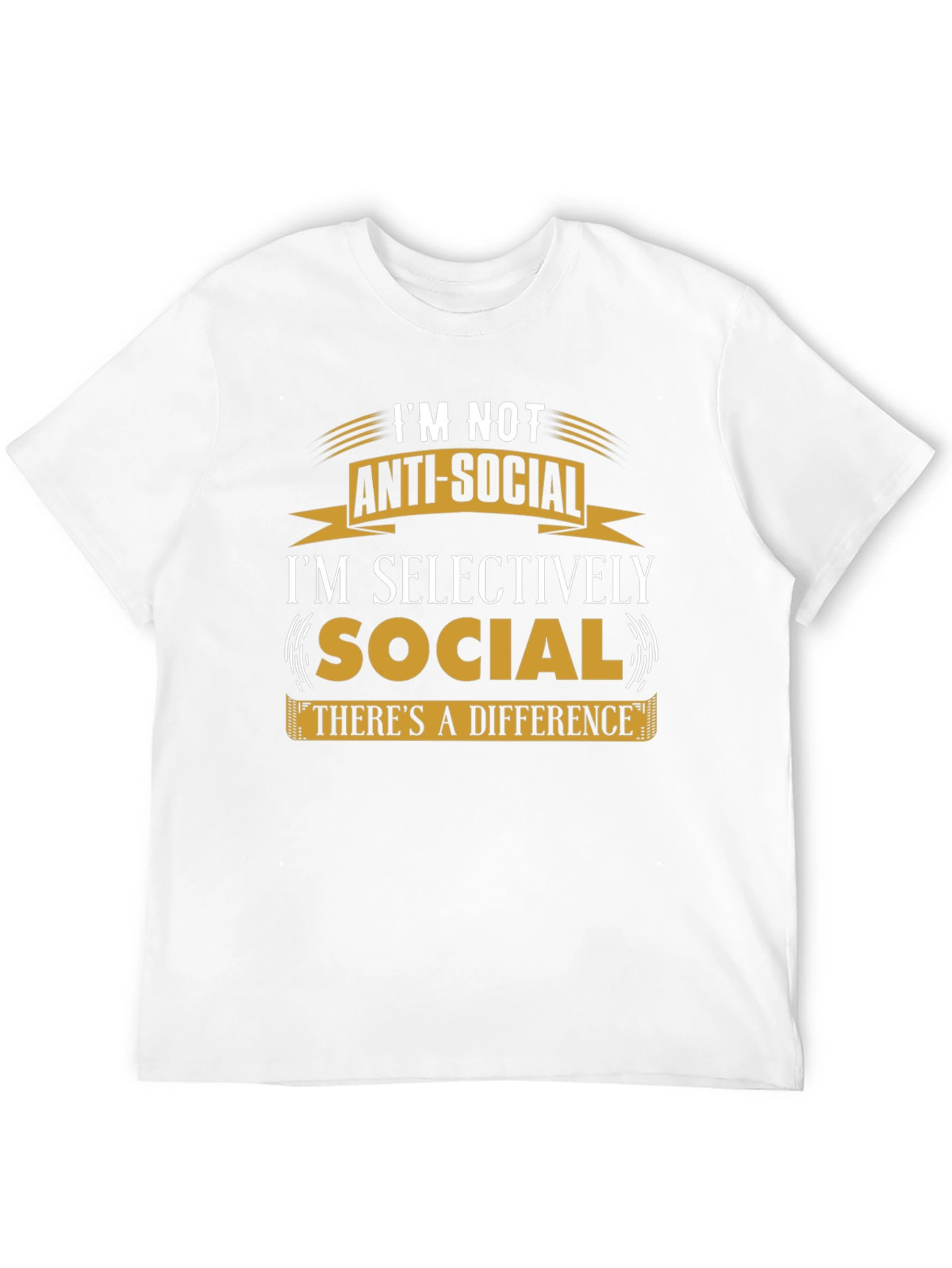 Im Not Anti-Social Mens Black T-Shirt
