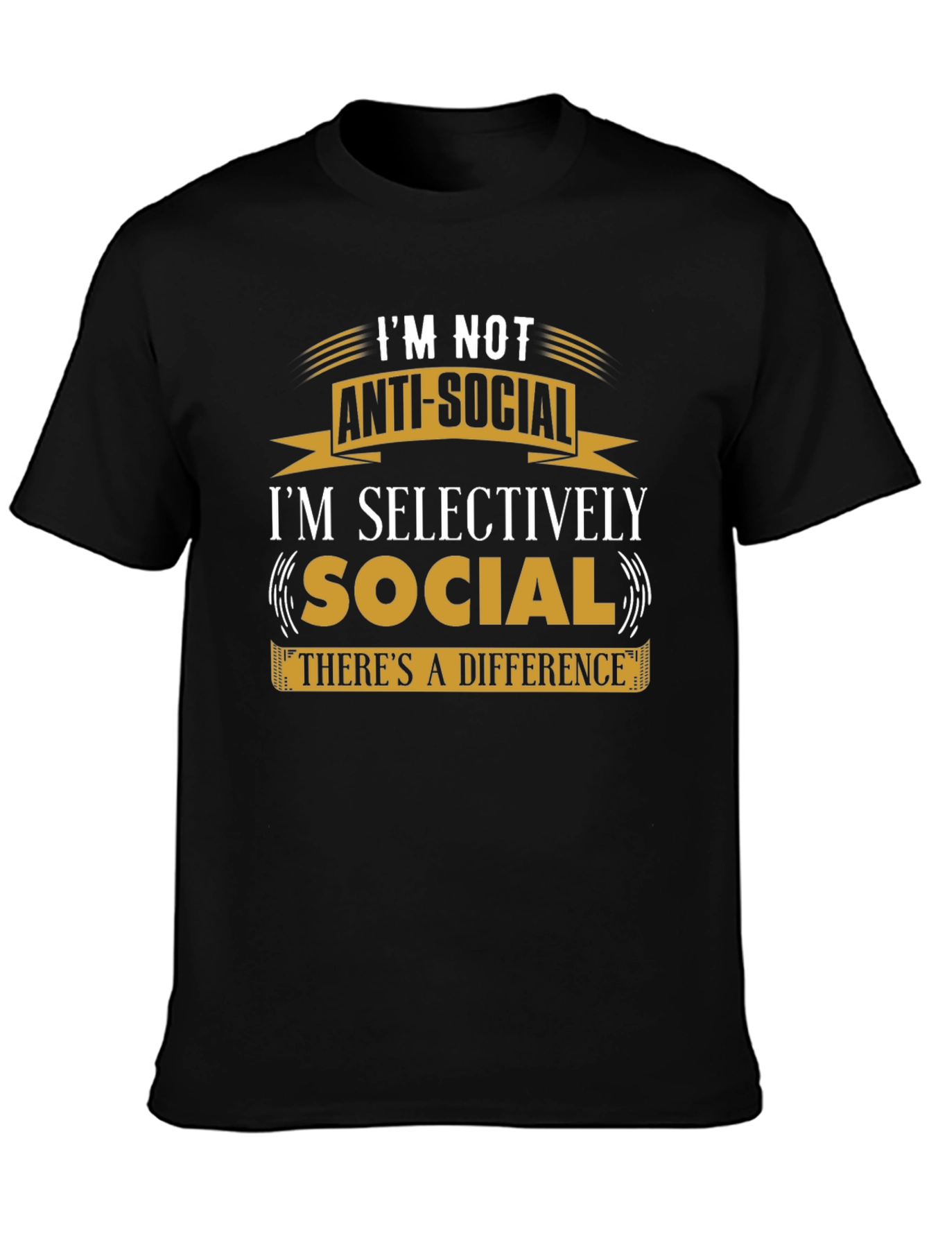 Im Not Anti-Social Mens Black T-Shirt