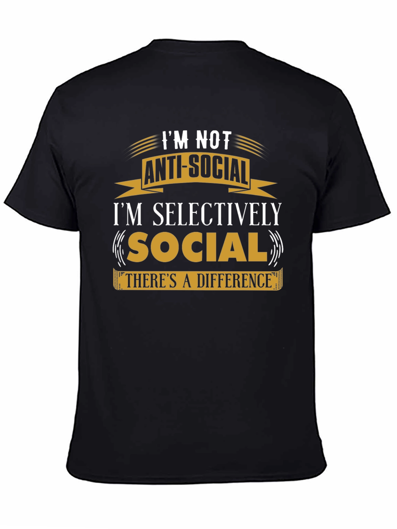 Im Not Anti-Social Mens Black T-Shirt