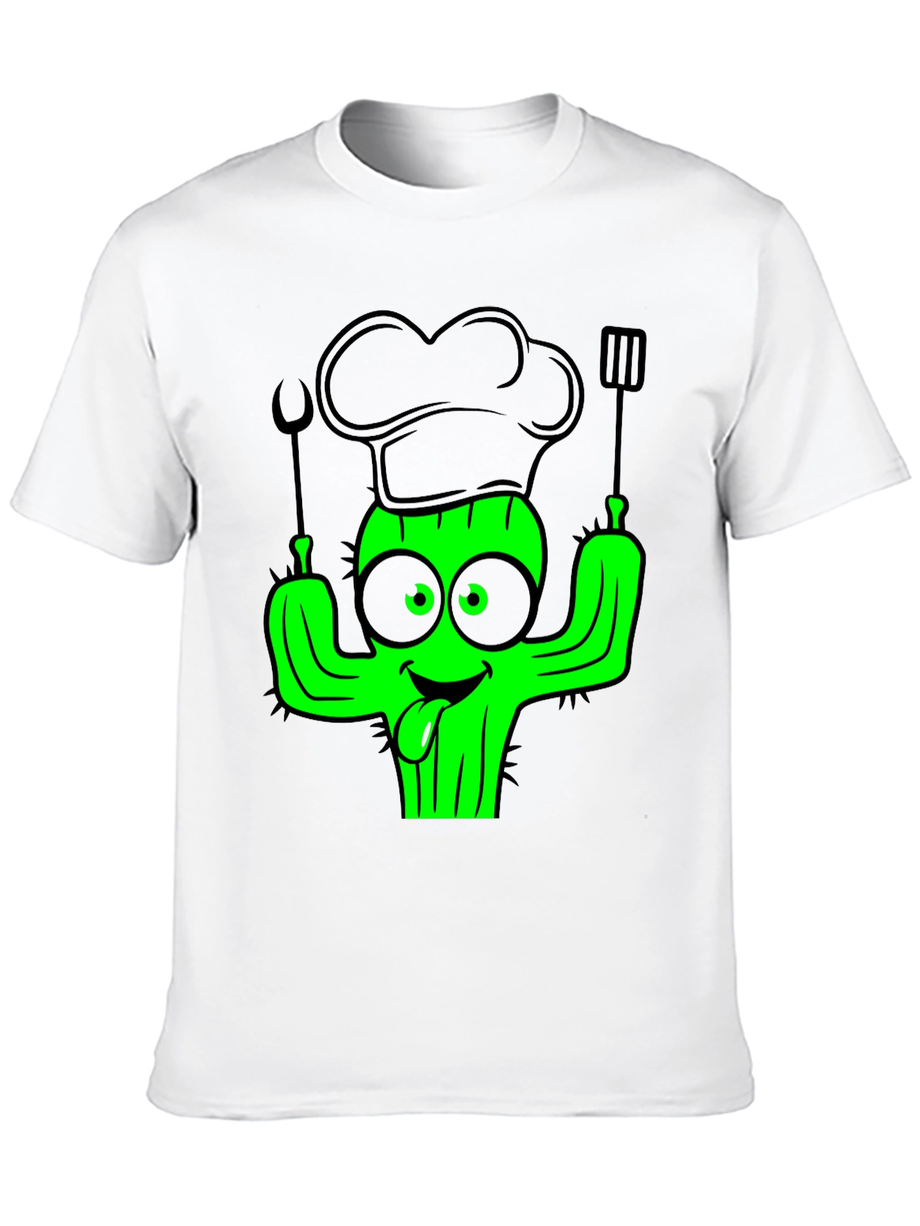 Chef Cactus Black T-Shirt - Funny Cook Graphic Tee