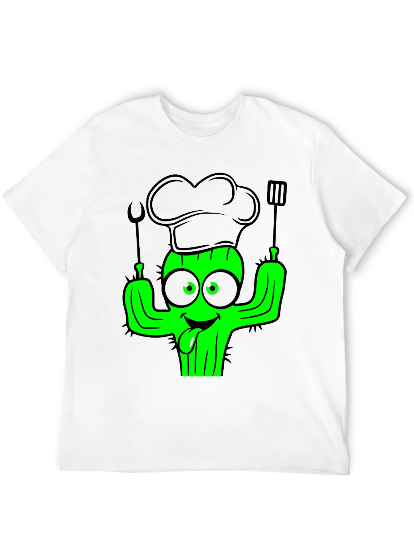 Chef Cactus Black T-Shirt - Funny Cook Graphic Tee