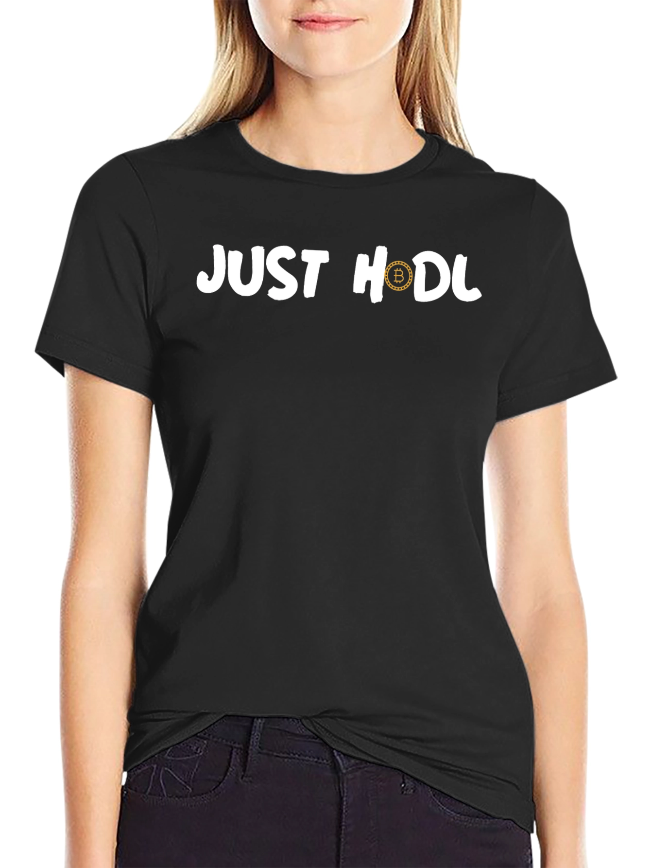 Just HODL Bitcoin Crypto T-Shirt - Classic Black Tee