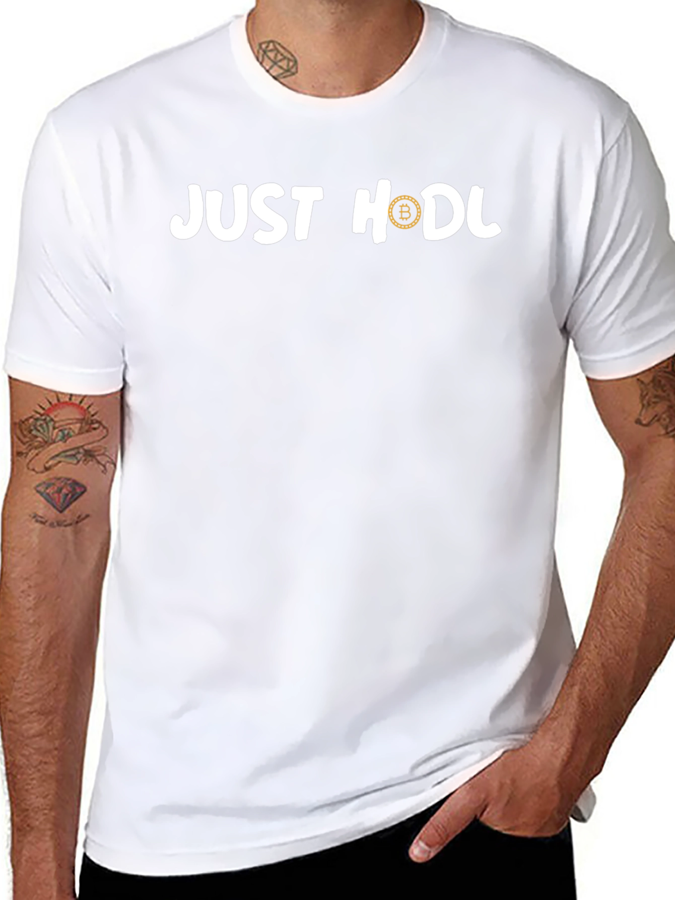 Just HODL Bitcoin Crypto T-Shirt - Classic Black Tee