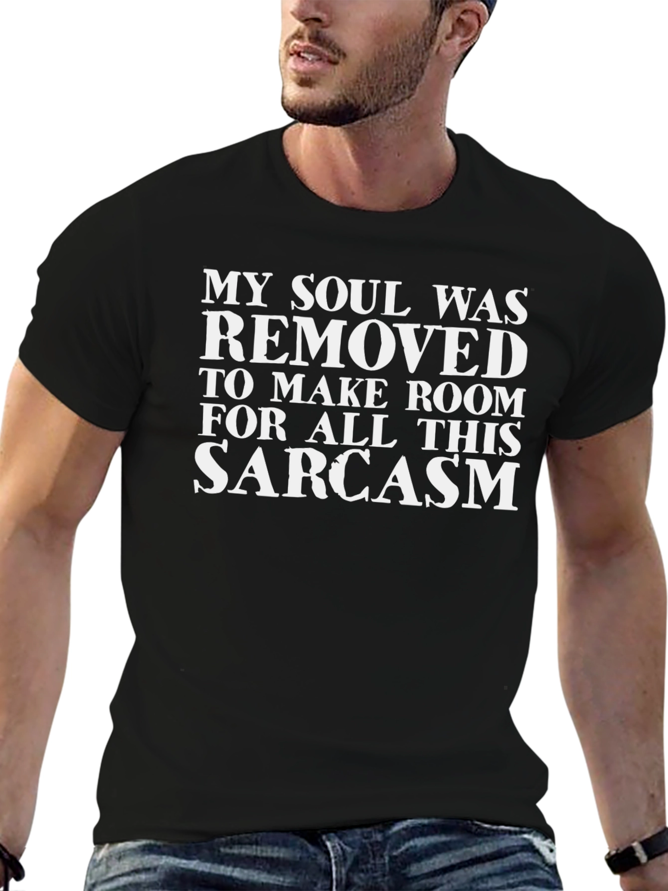 Sarcastic Soul Black Graphic T-Shirt