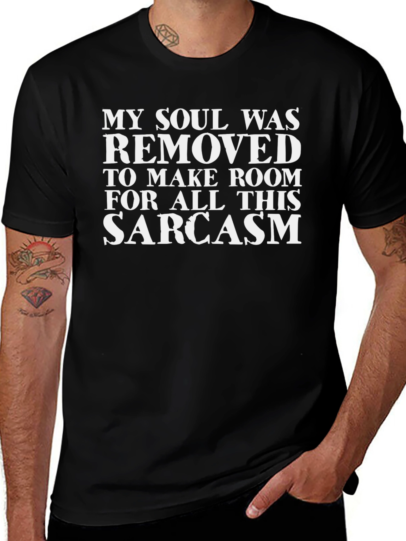 Sarcastic Soul Black Graphic T-Shirt