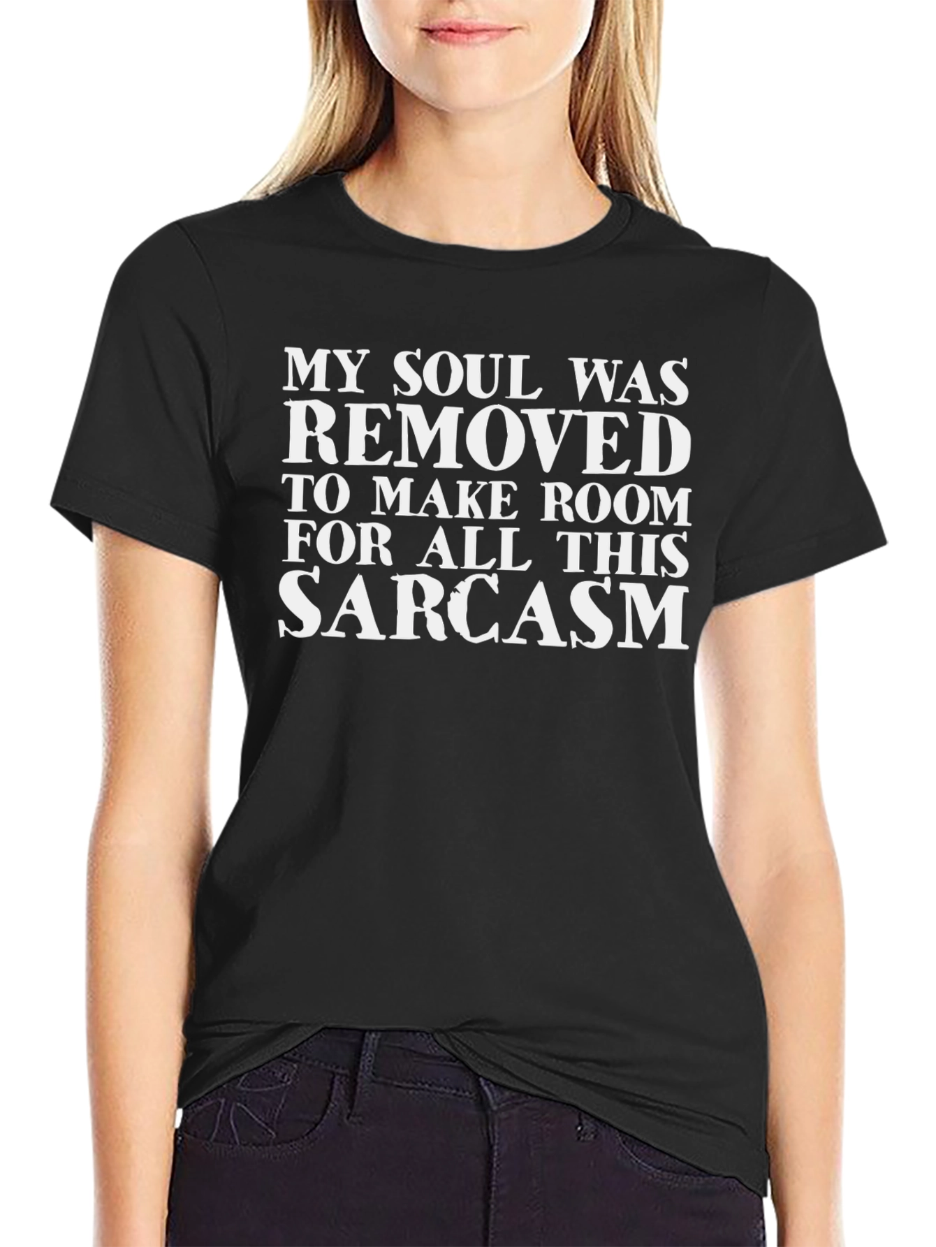 Sarcastic Soul Black Graphic T-Shirt