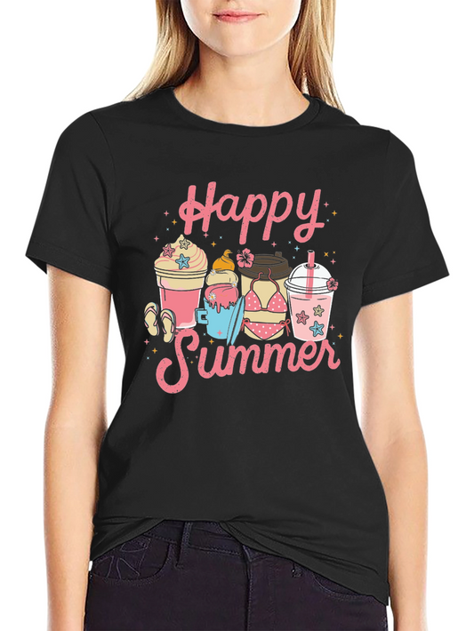 Happy Summer Graphic T-Shirt