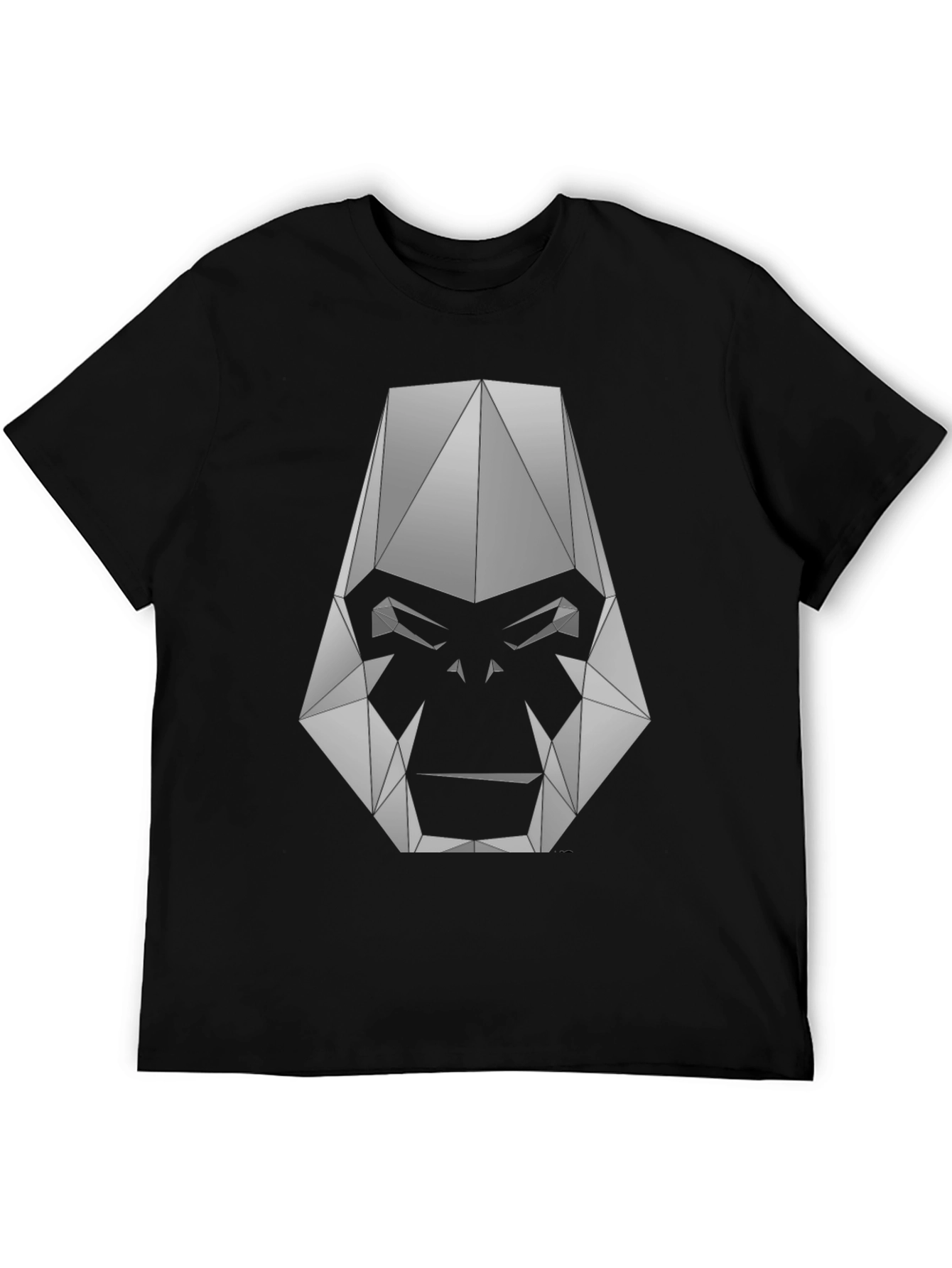 Geometric Gorilla Graphic Tee - Black